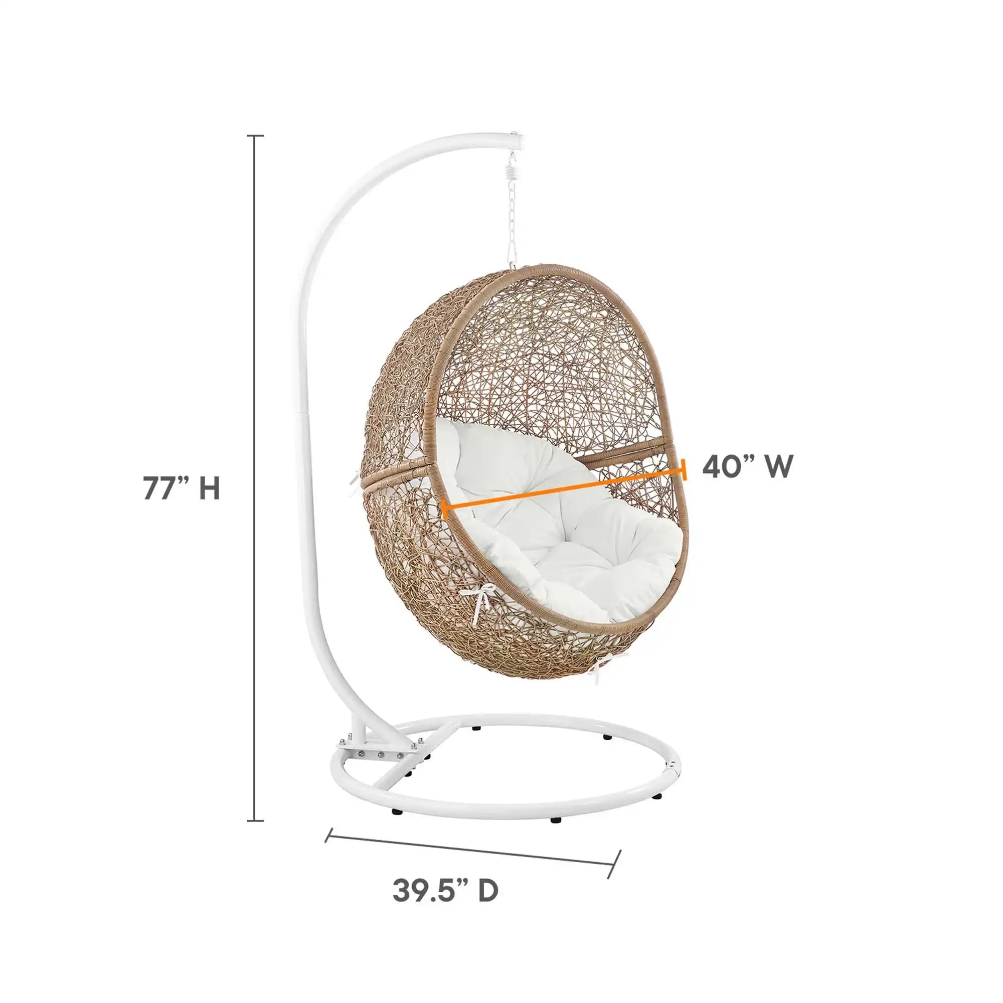 Encase Outdoor Patio Rattan Swing Chair by Modway - Best Buy Furniture
