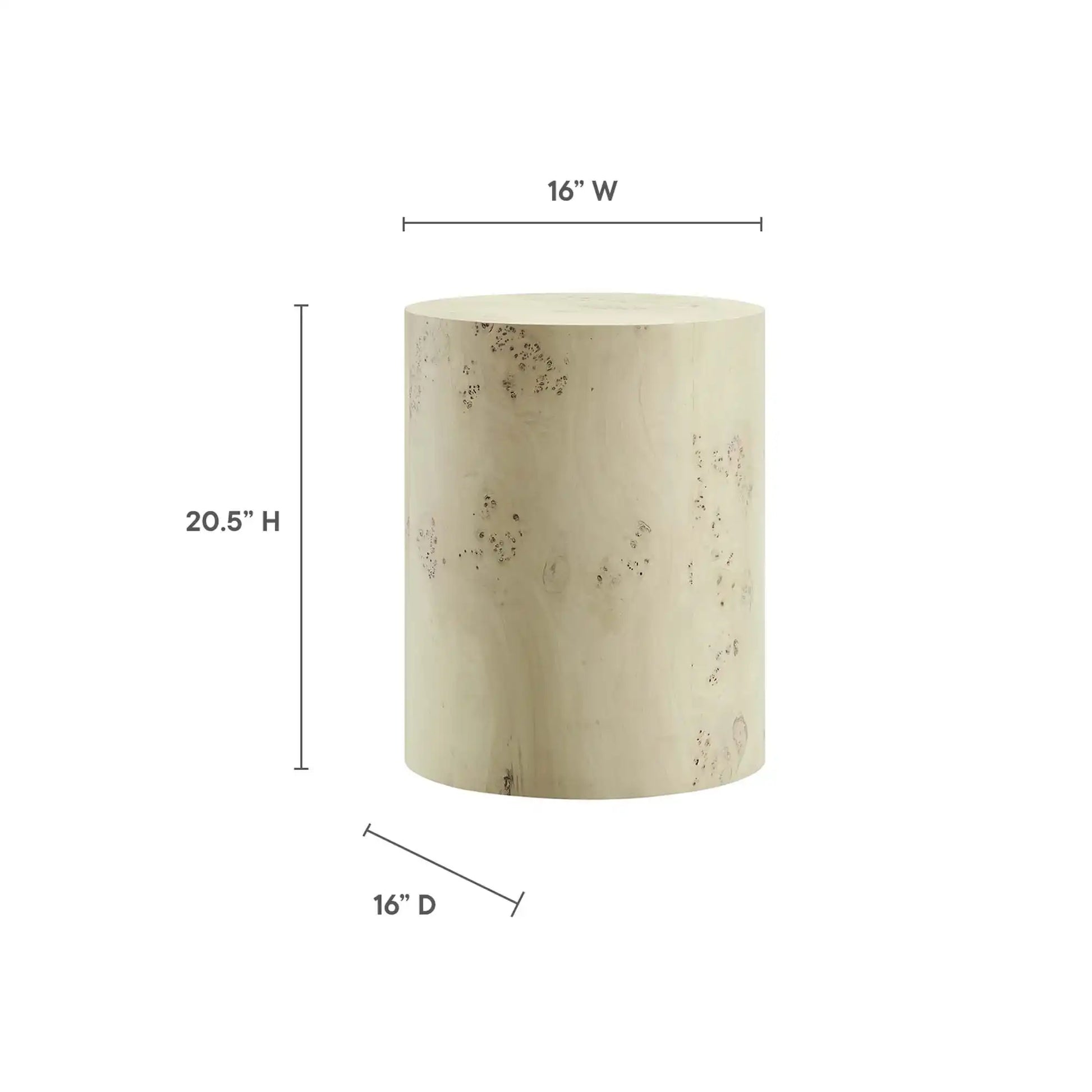 Cosmos 16" Round Burl Wood Side Table by Modway - Best Buy Furniture