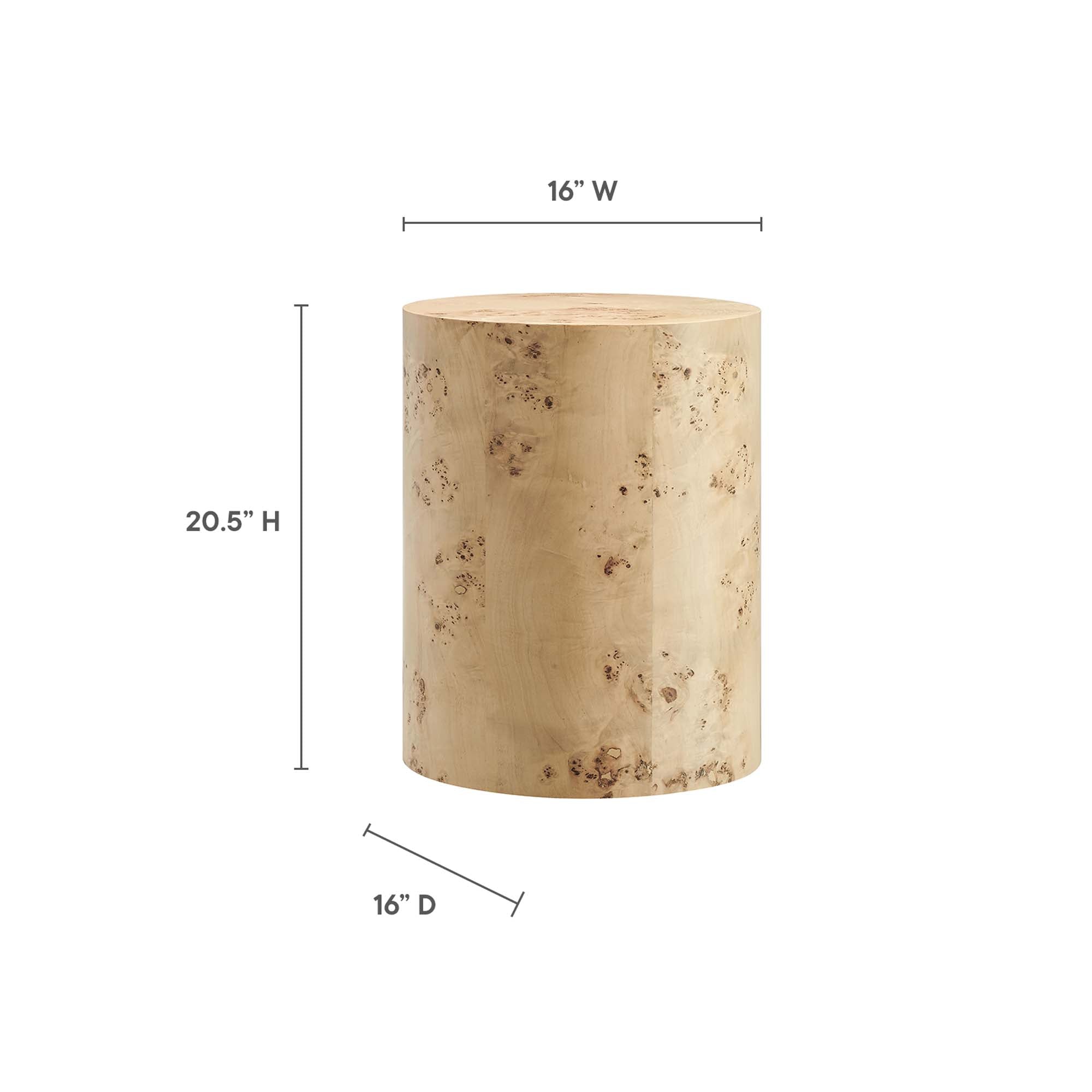 Cosmos 16" Round Burl Wood Side Table by Modway - Best Buy Furniture