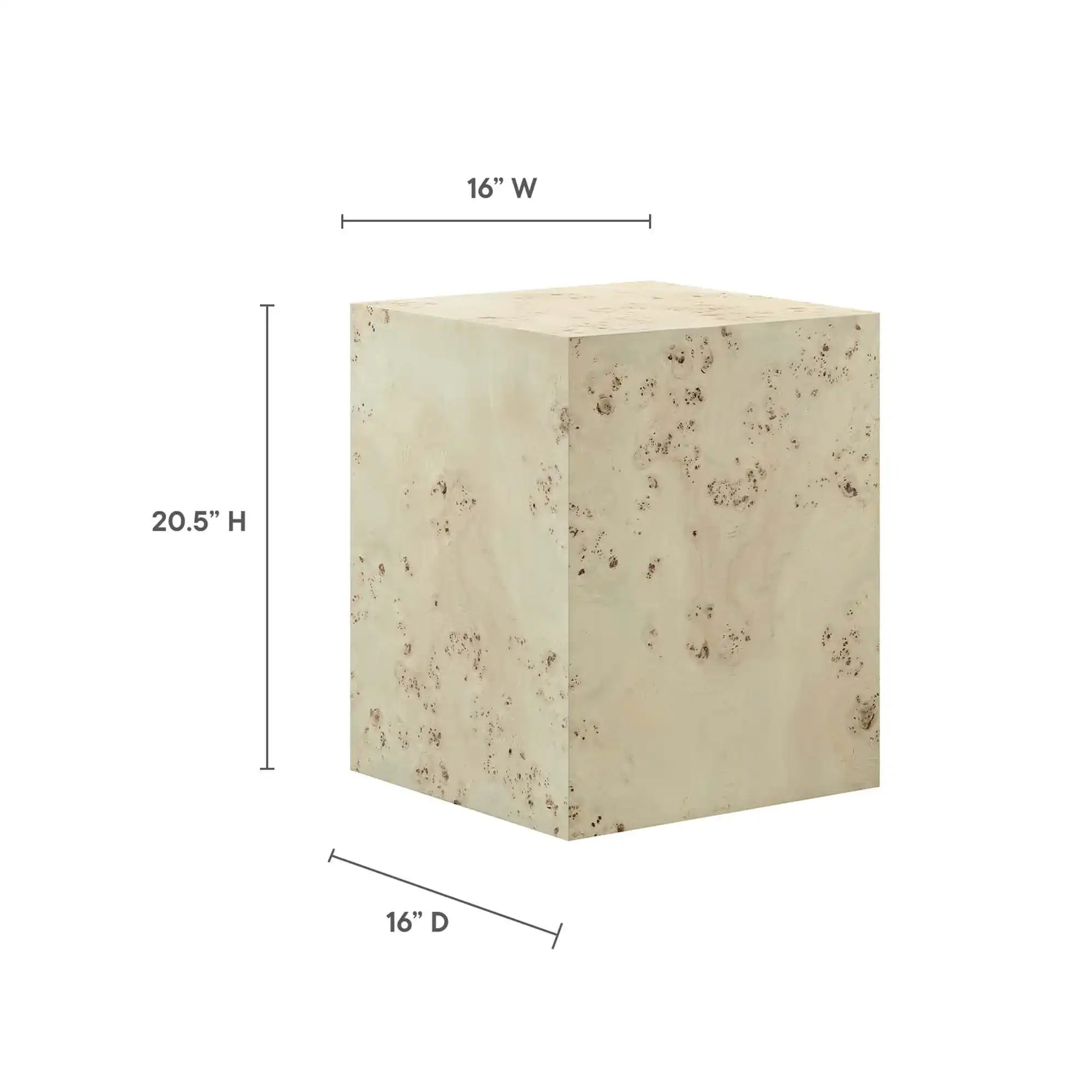 Cosmos 16" Square Burl Wood Side Table by Modway - Best Buy Furniture