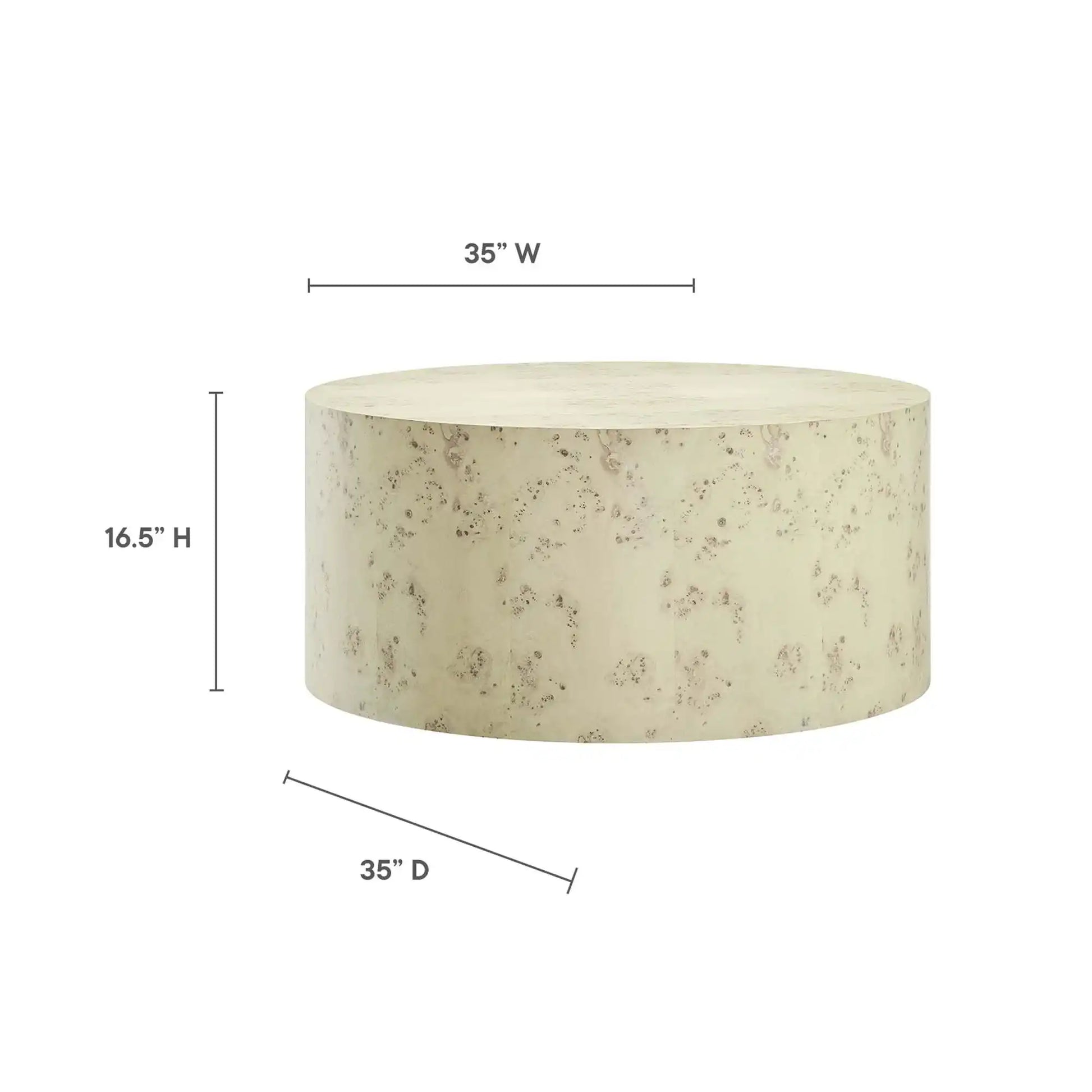 Cosmos 35" Round Burl Wood Coffee Table by Modway - Best Buy Furniture
