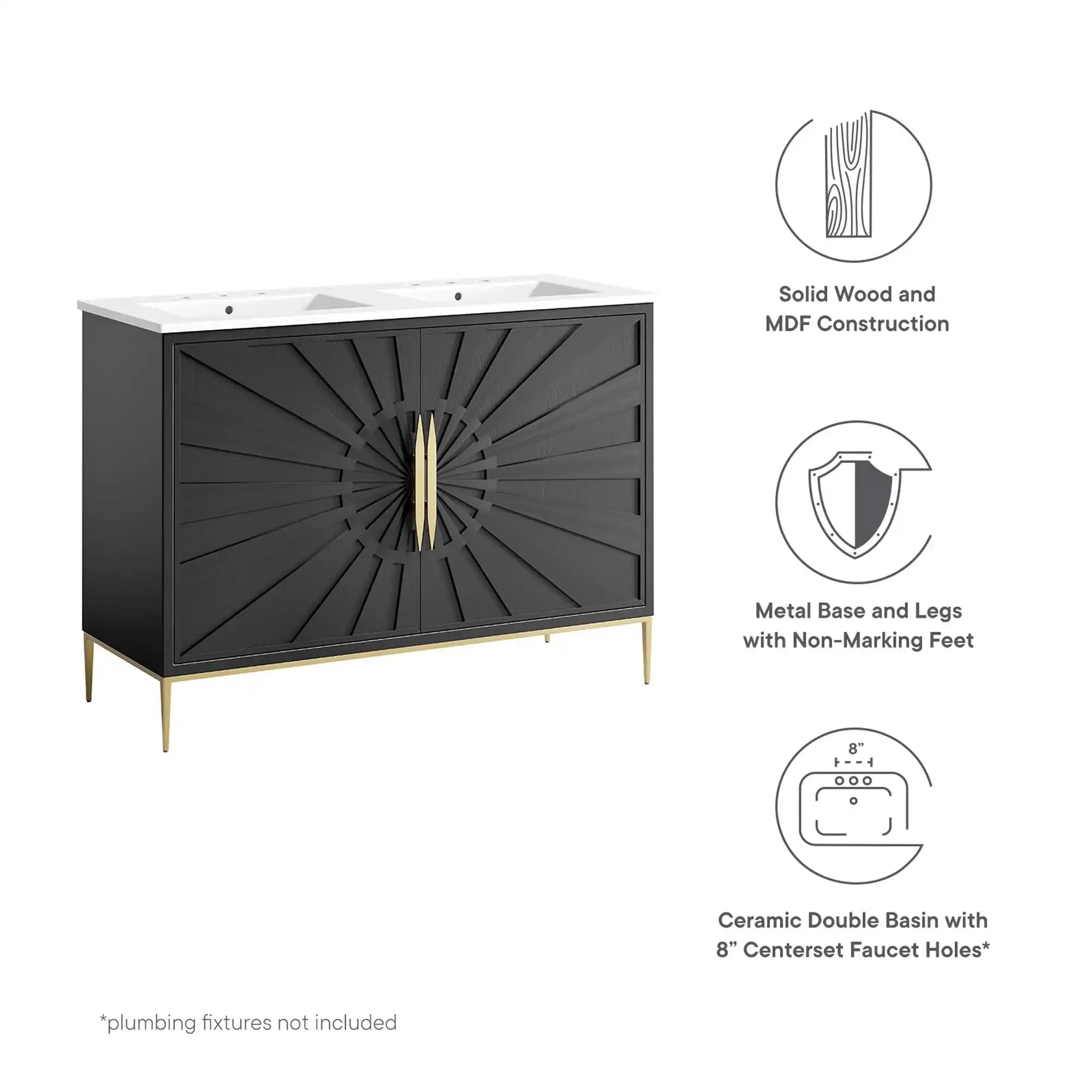 Awaken 48" Double Sink Bathroom Vanity by Modway - Best Buy Furniture