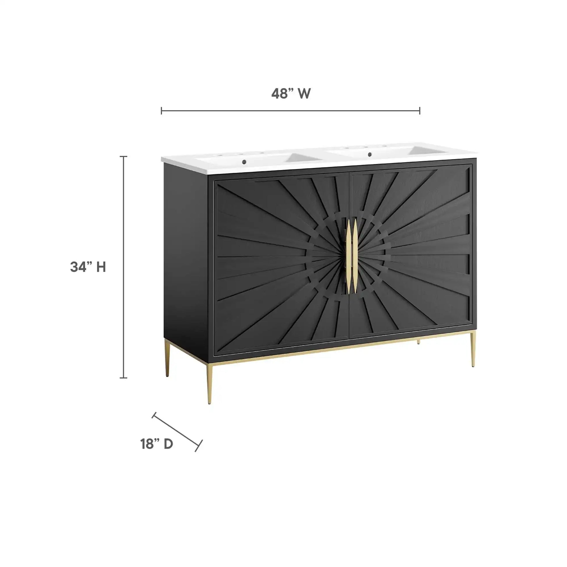 Awaken 48" Double Sink Bathroom Vanity by Modway - Best Buy Furniture