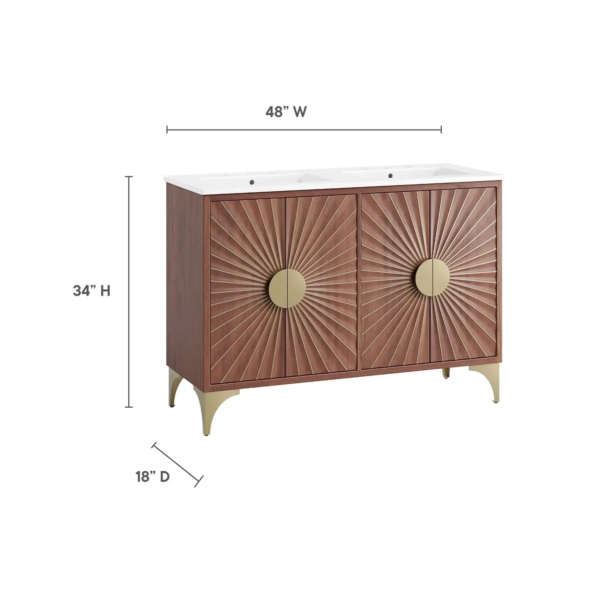Daylight 48" Double Sink Bathroom Vanity by Modway - Best Buy Furniture
