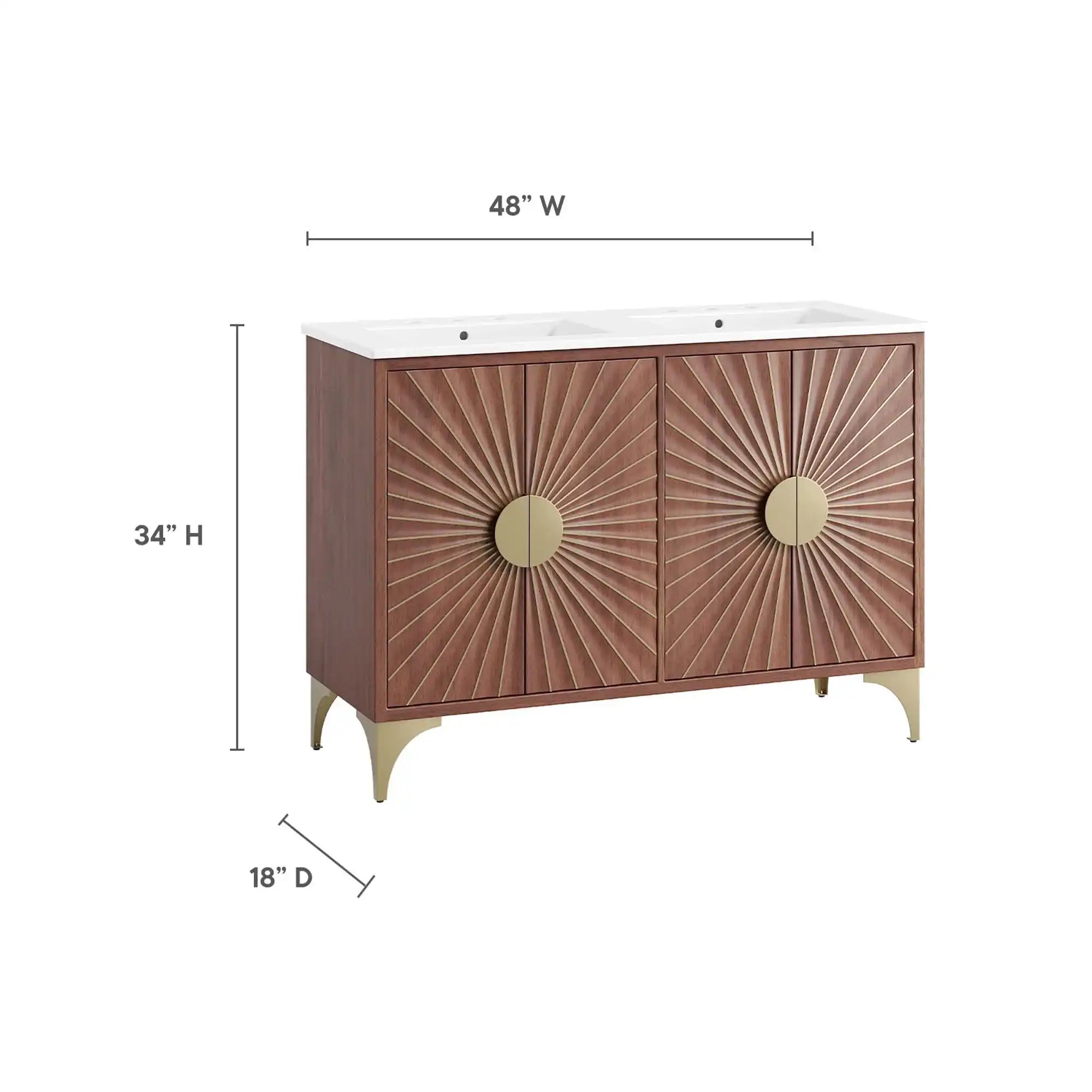 Daylight 48" Double Sink Bathroom Vanity by Modway - Best Buy Furniture