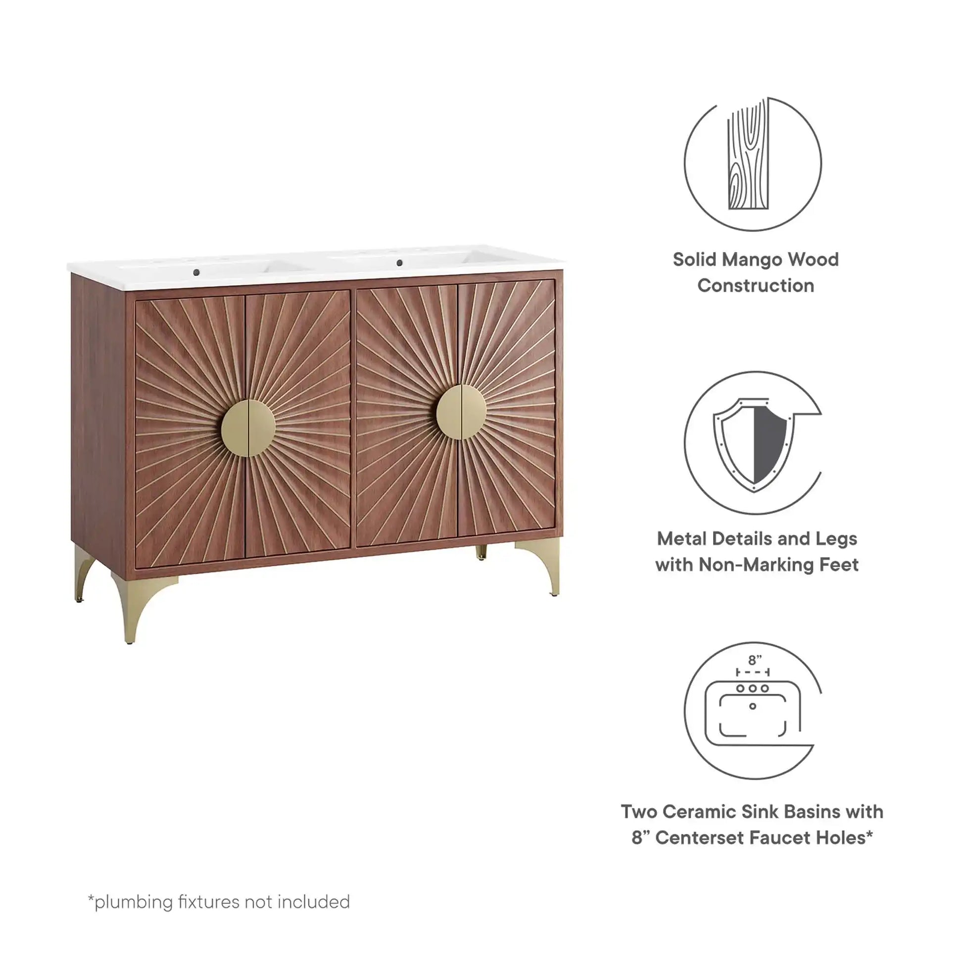 Daylight 48" Double Sink Bathroom Vanity by Modway - Best Buy Furniture