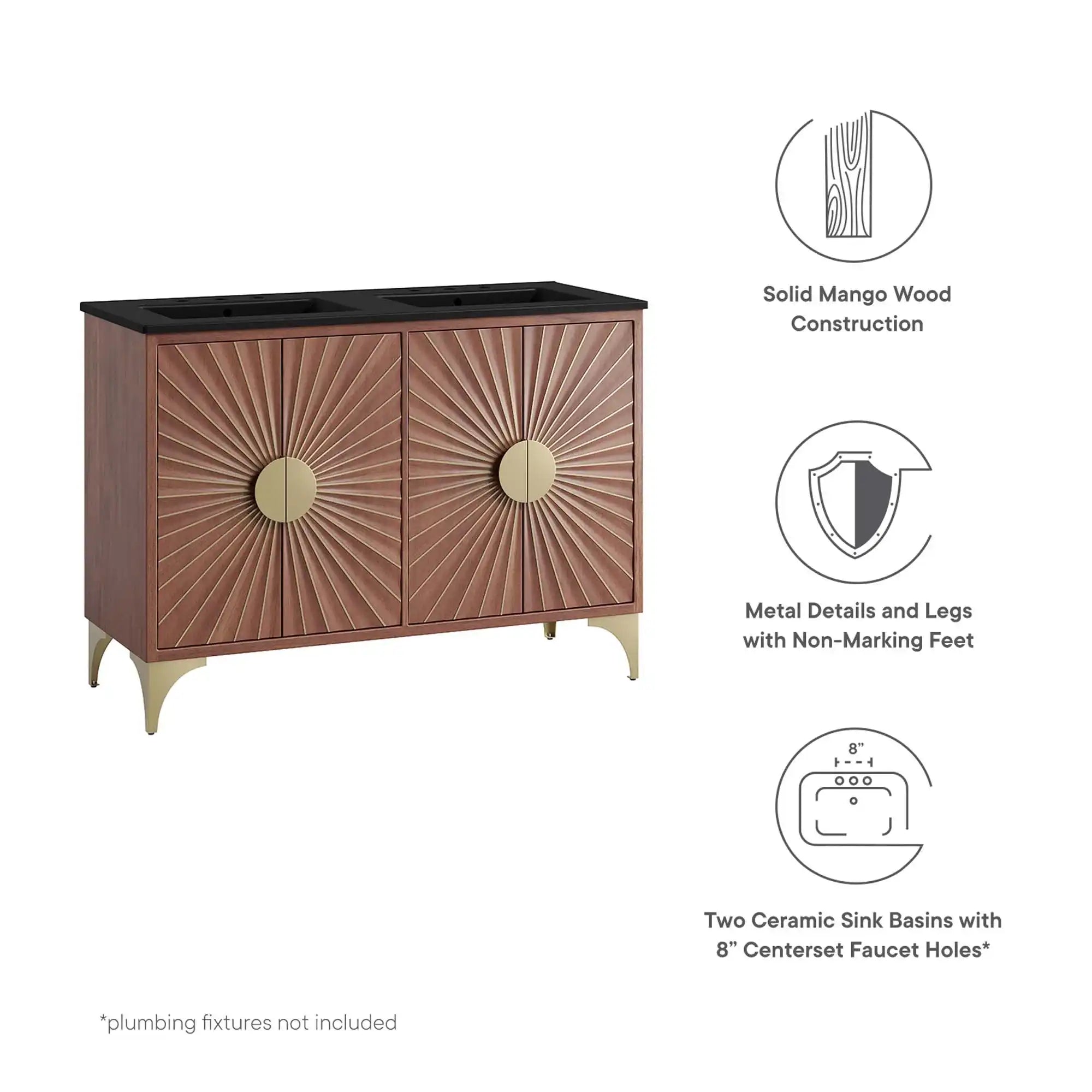 Daylight 48" Double Sink Bathroom Vanity by Modway - Best Buy Furniture