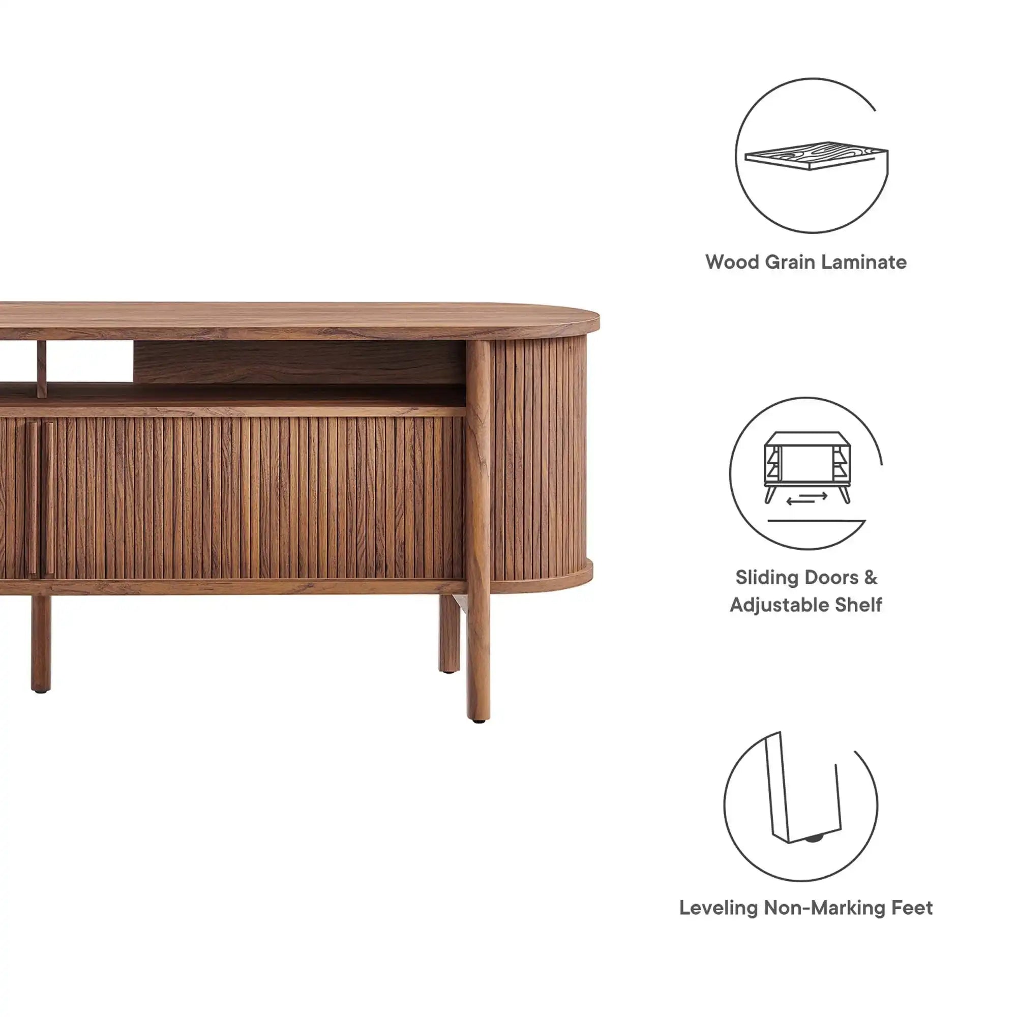 Cadence 71" Curved TV Stand by Modway - Best Buy Furniture
