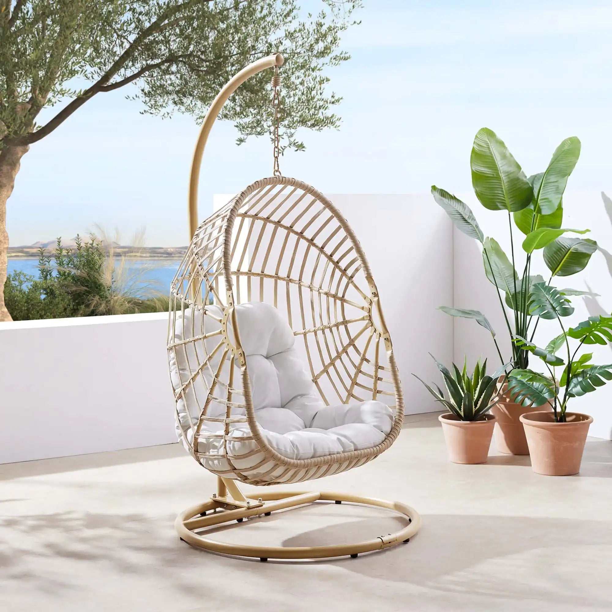 Amalie Wicker Rattan Outdoor Patio Rattan Swing Chair by Modway - Best Buy Furniture