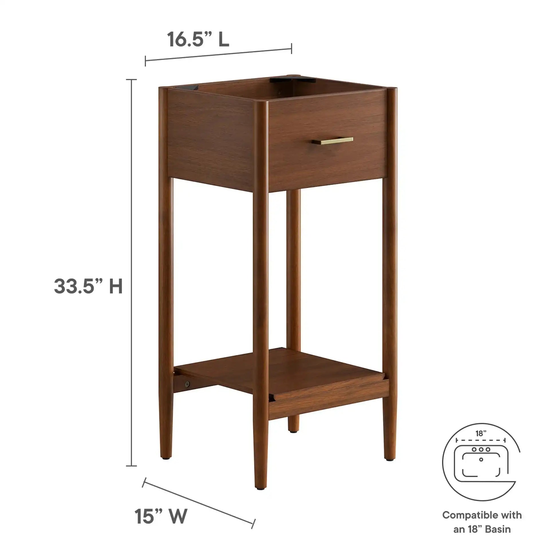 Zaire 18" Bathroom Vanity Cabinet (Sink Basin Not Included) by Modway - Best Buy Furniture