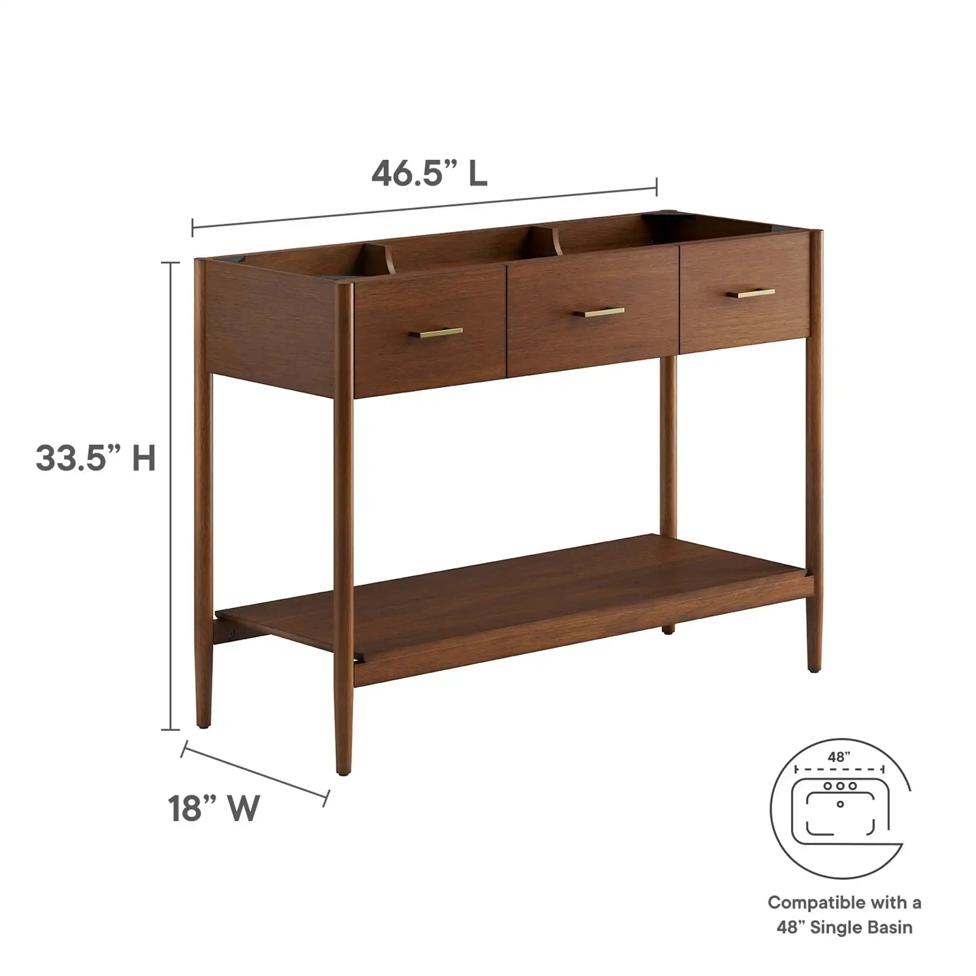 Zaire 48� Single Sink Compatible Bathroom Vanity Cabinet (Sink Basin Not Included) by Modway - Best Buy Furniture