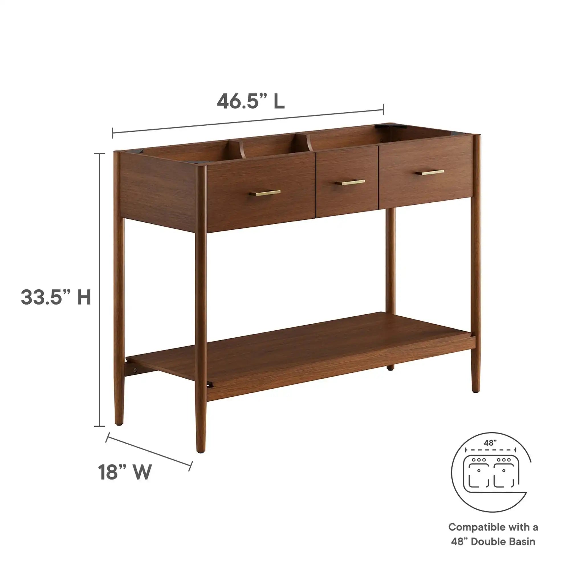 Zaire 48� Double Sink Compatible Bathroom Vanity Cabinet (Sink Basin Not Included) by Modway - Best Buy Furniture