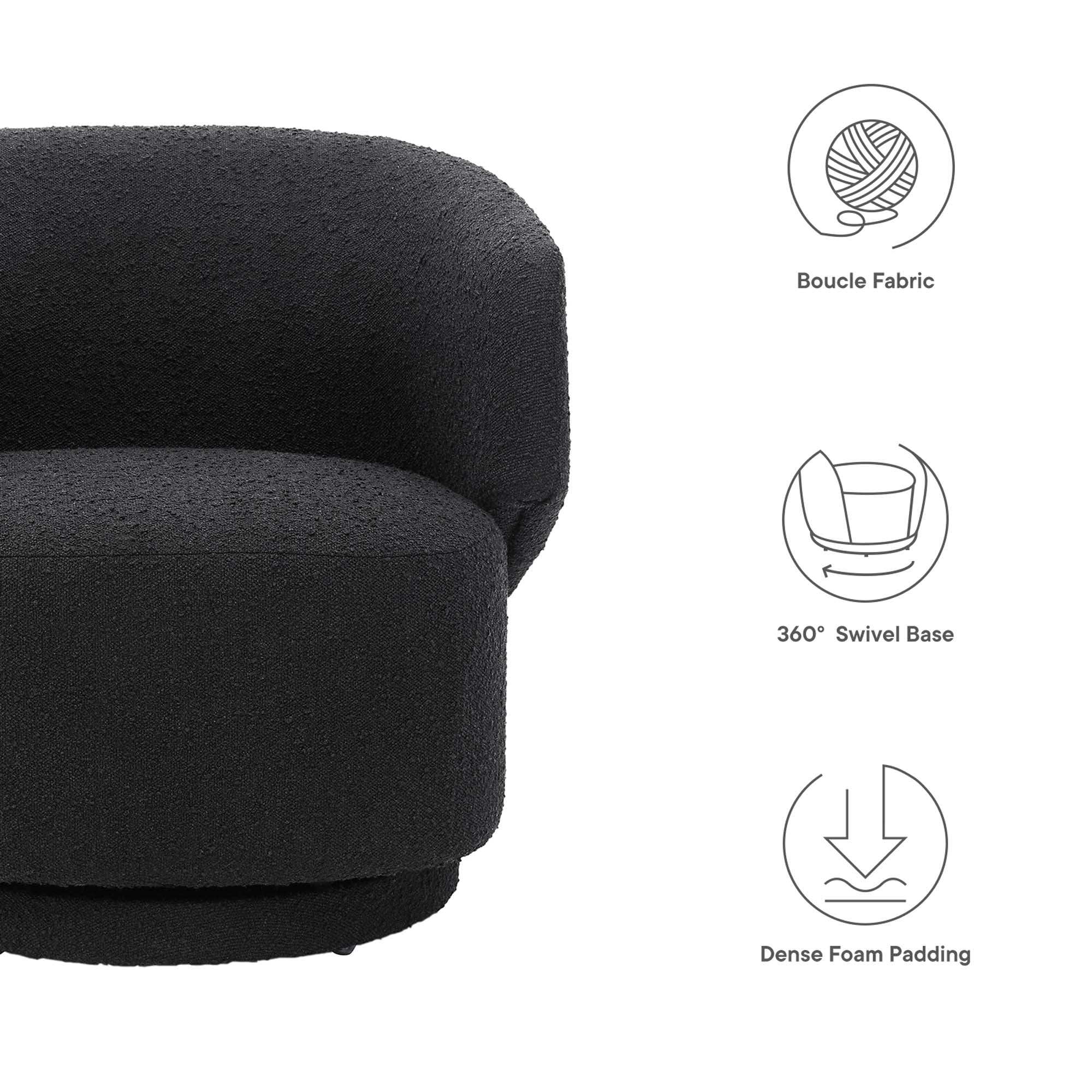 Celestia Boucle Fabric Swivel Chair by Modway - Best Buy Furniture