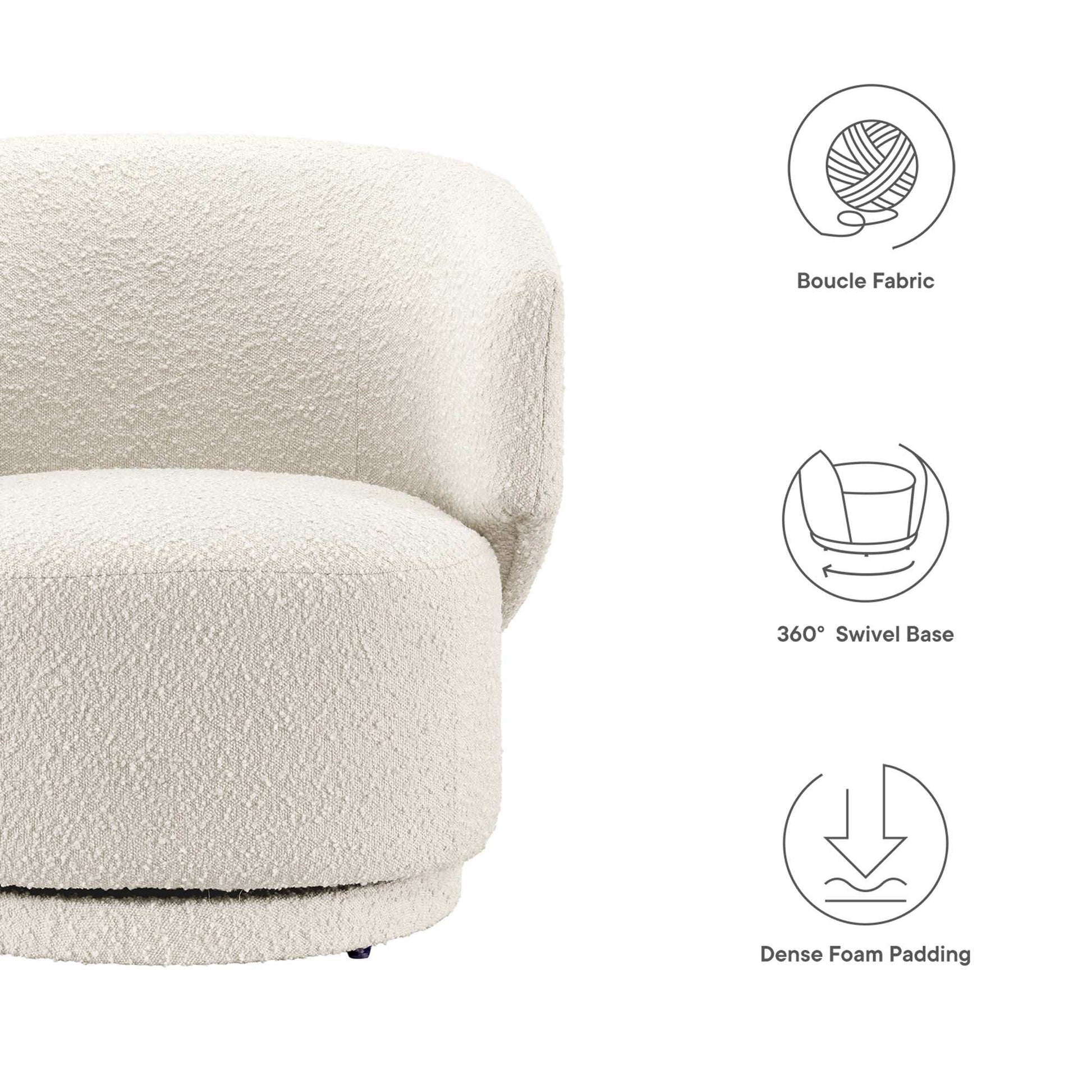 Celestia Boucle Fabric Swivel Chair by Modway - Best Buy Furniture