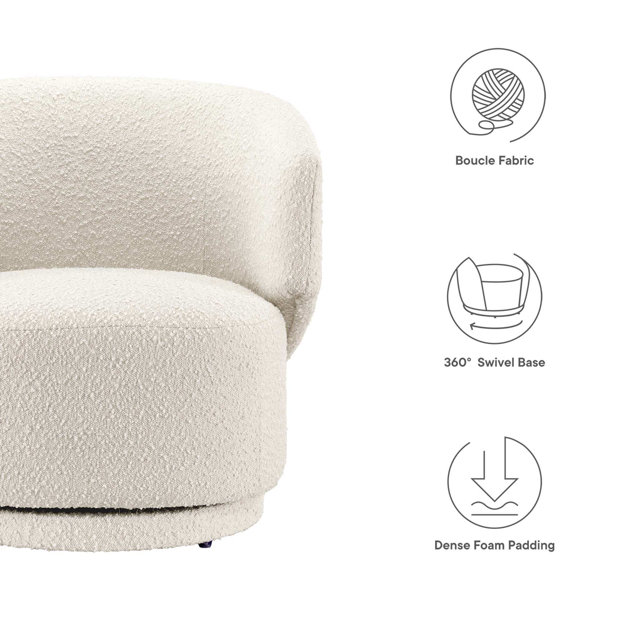 Celestia Boucle Fabric Swivel Chair by Modway - Best Buy Furniture