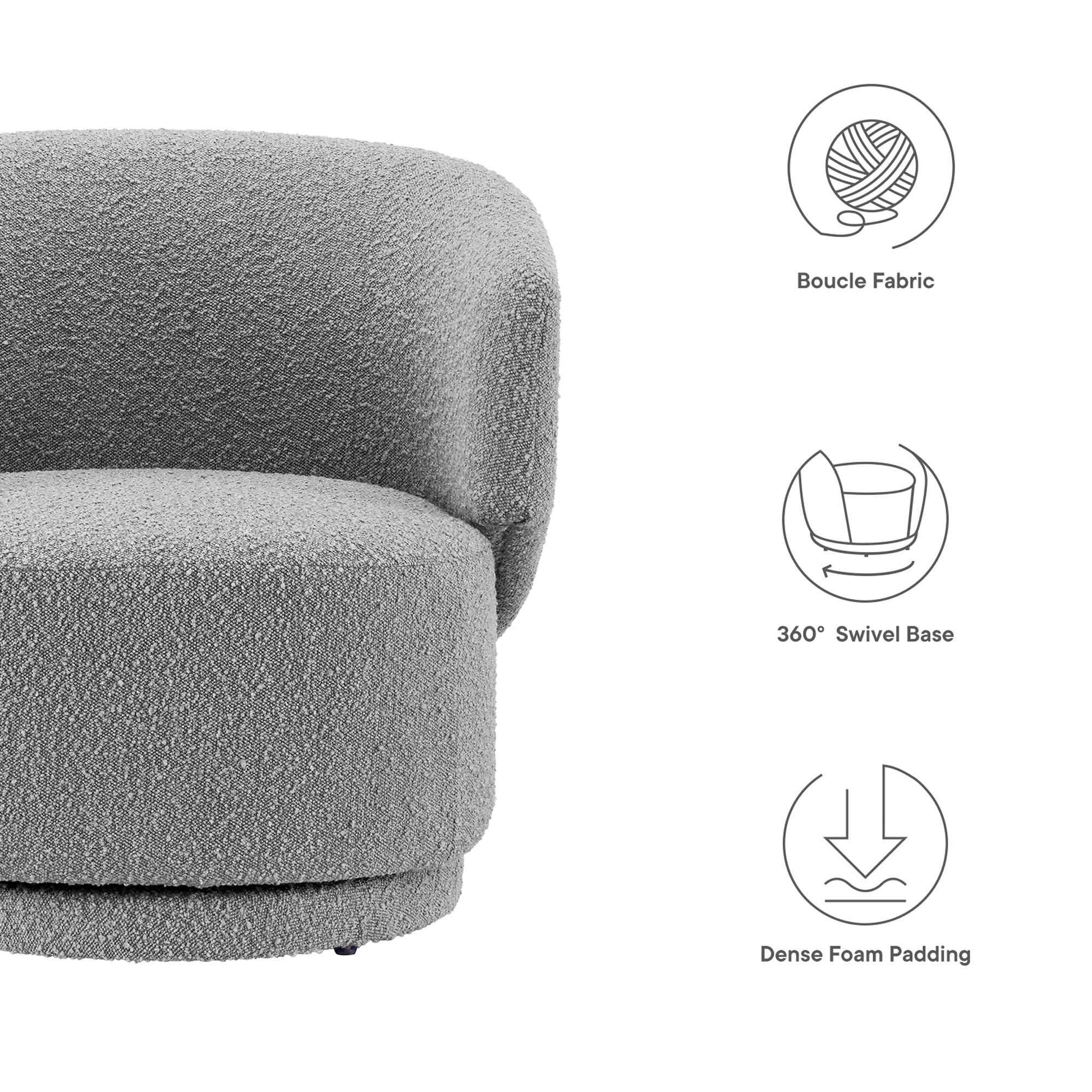 Celestia Boucle Fabric Swivel Chair by Modway - Best Buy Furniture