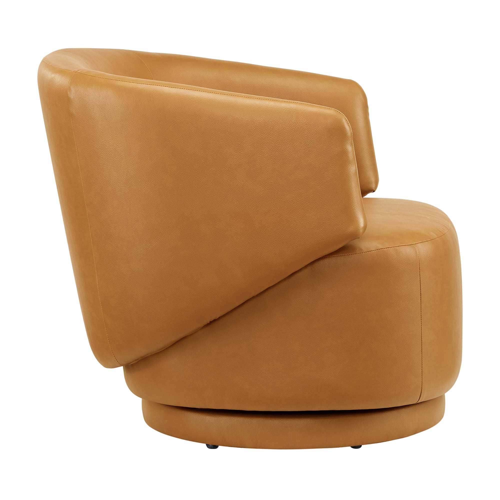 Celestia Vegan Leather Fabric and Wood Swivel Chair by Modway - Best Buy Furniture