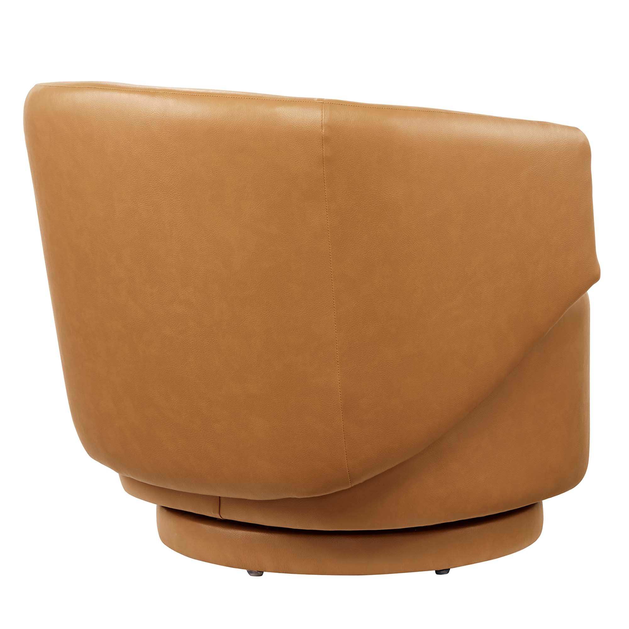 Celestia Vegan Leather Fabric and Wood Swivel Chair by Modway - Best Buy Furniture