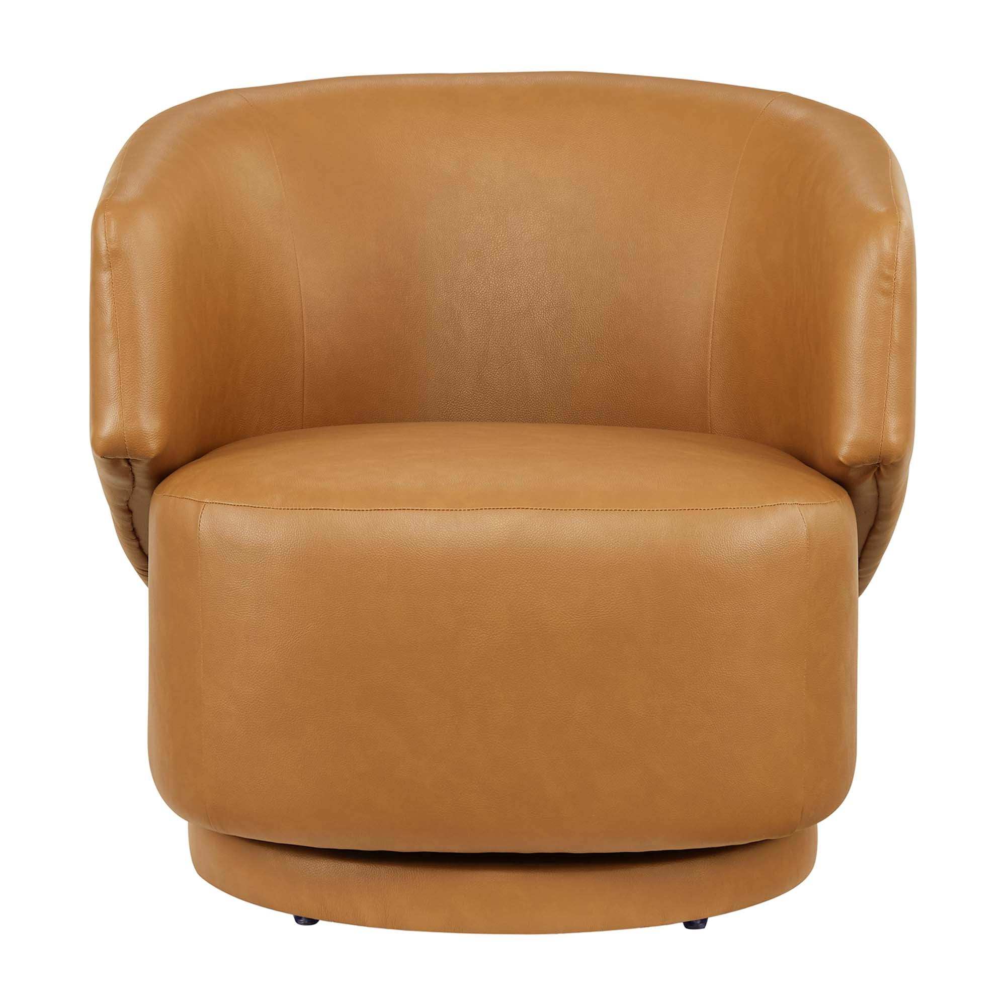 Celestia Vegan Leather Fabric and Wood Swivel Chair by Modway - Best Buy Furniture