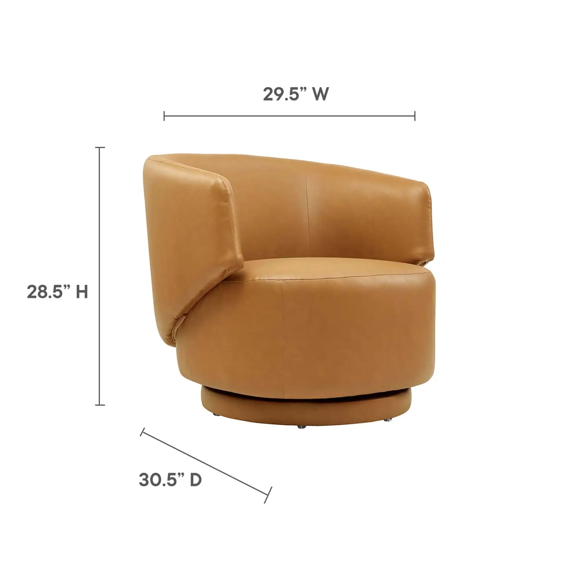 Celestia Vegan Leather Fabric and Wood Swivel Chair by Modway - Best Buy Furniture