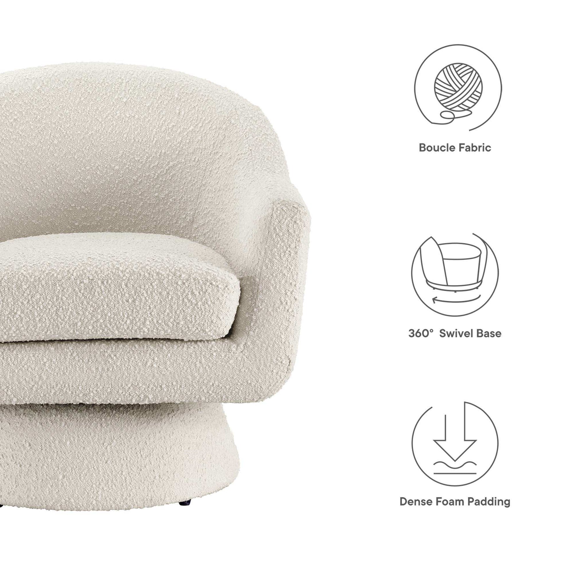 Astral Boucle Fabric Swivel Chair by Modway - Best Buy Furniture