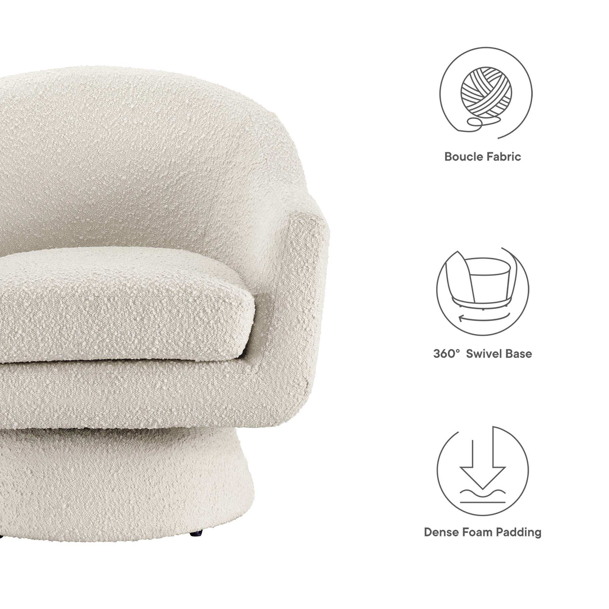 Astral Boucle Fabric Swivel Chair by Modway - Best Buy Furniture