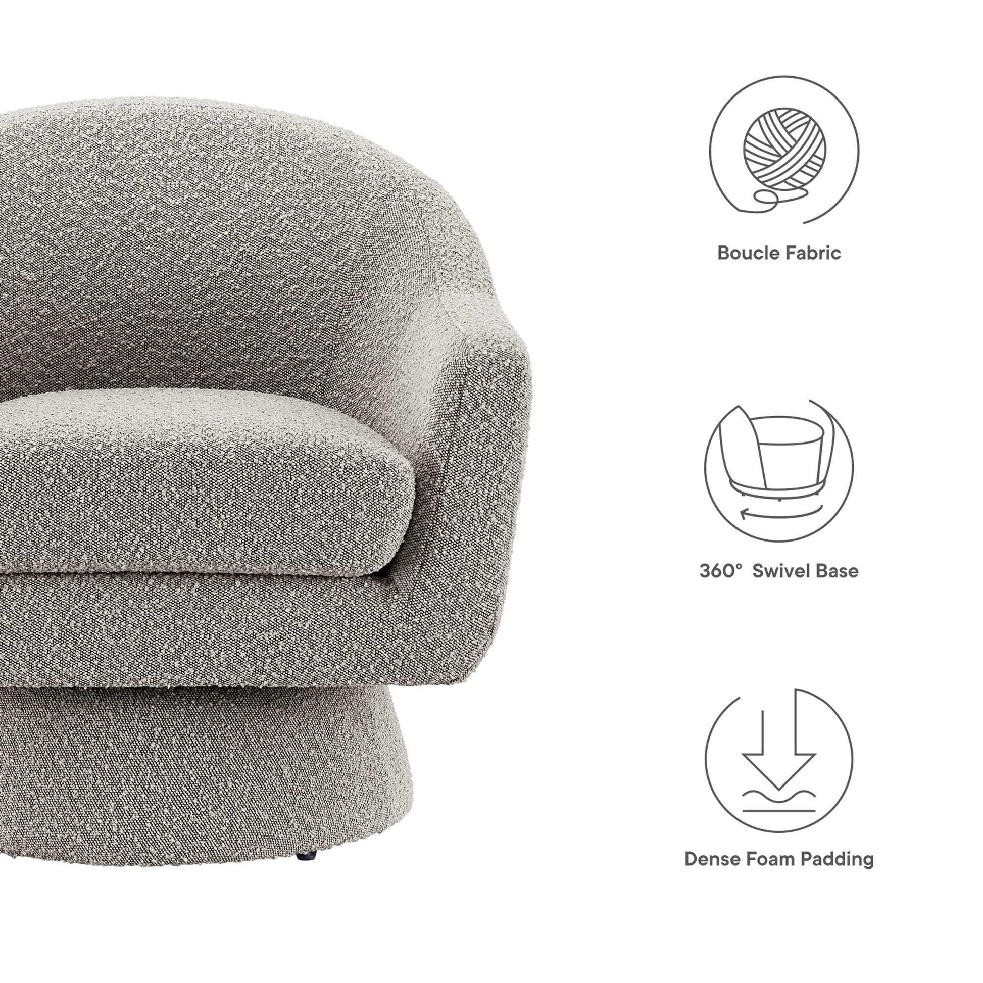 Astral Boucle Fabric Swivel Chair by Modway - Best Buy Furniture