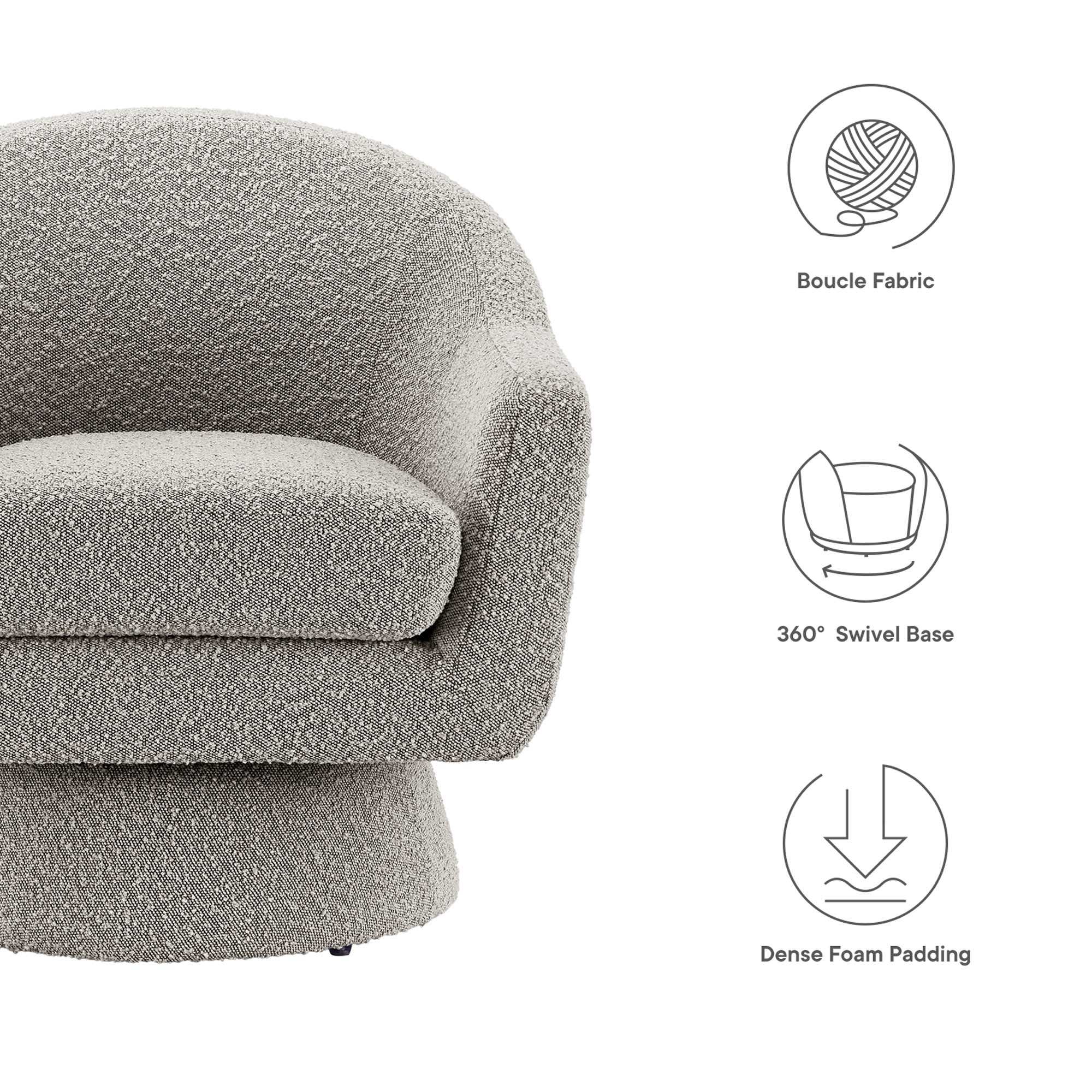 Astral Boucle Fabric Swivel Chair by Modway - Best Buy Furniture