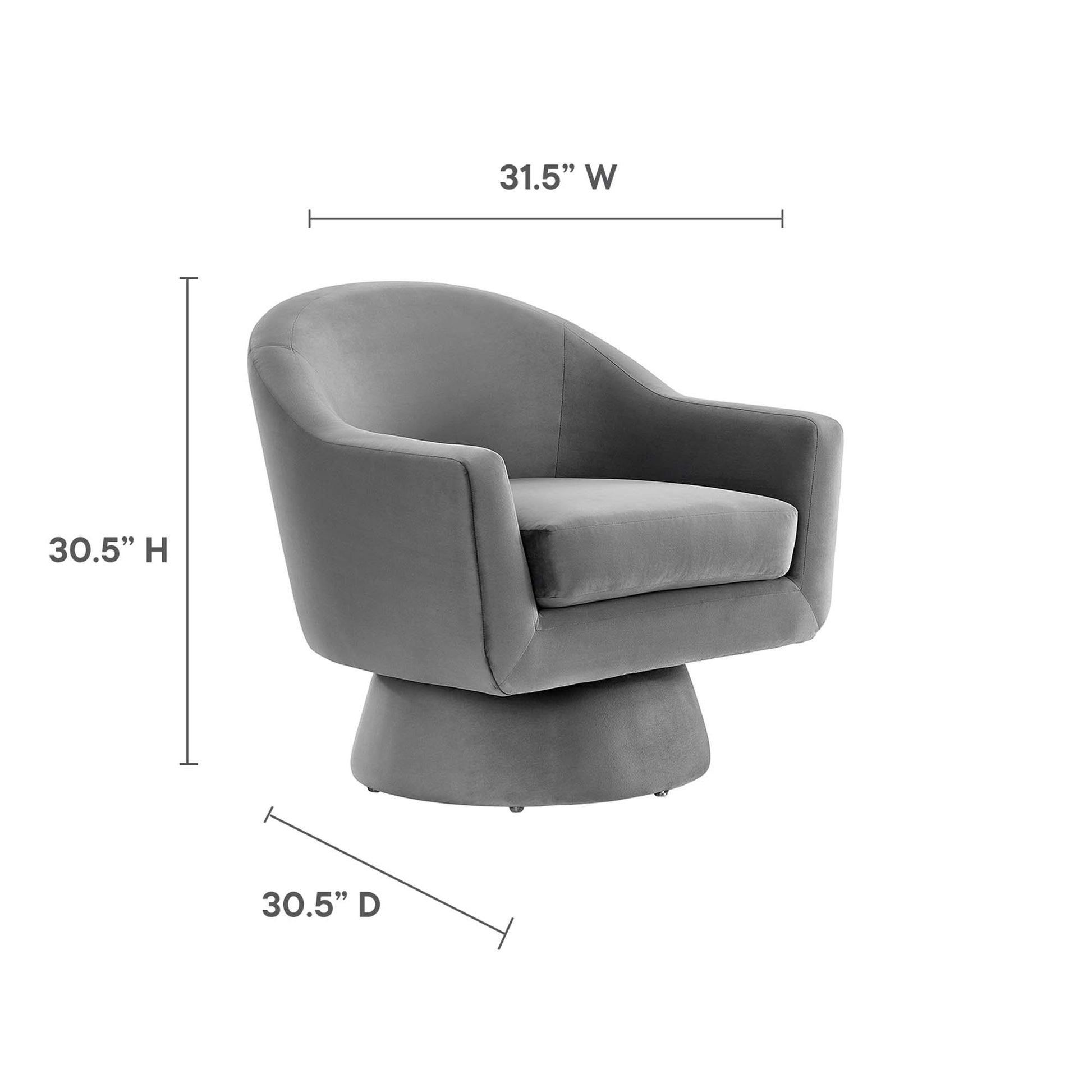 Astral Performance Velvet Fabric and Wood Swivel Chair by Modway - Best Buy Furniture