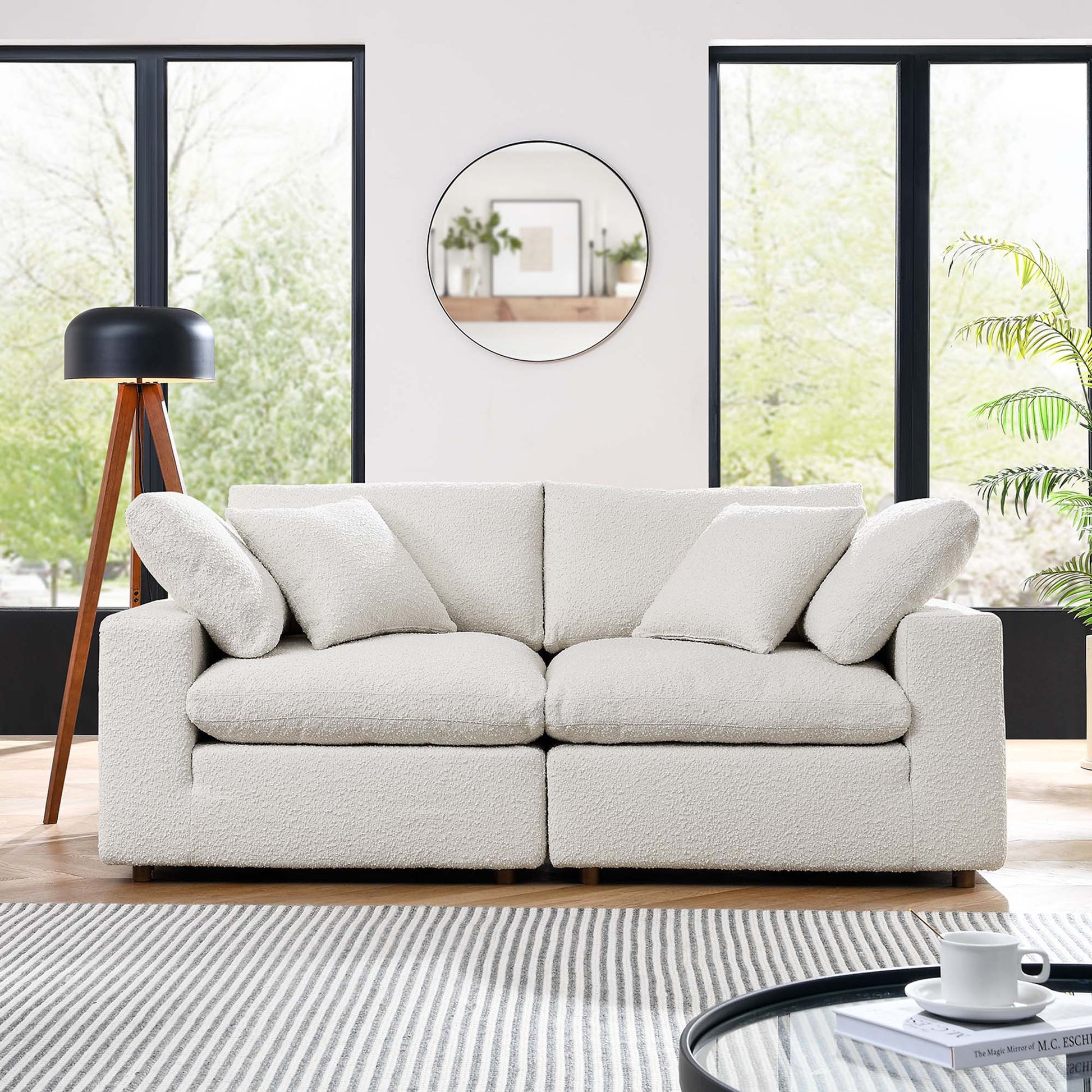 Commix Down Filled Overstuffed Boucle Fabric Loveseat by Modway - Best Buy Furniture