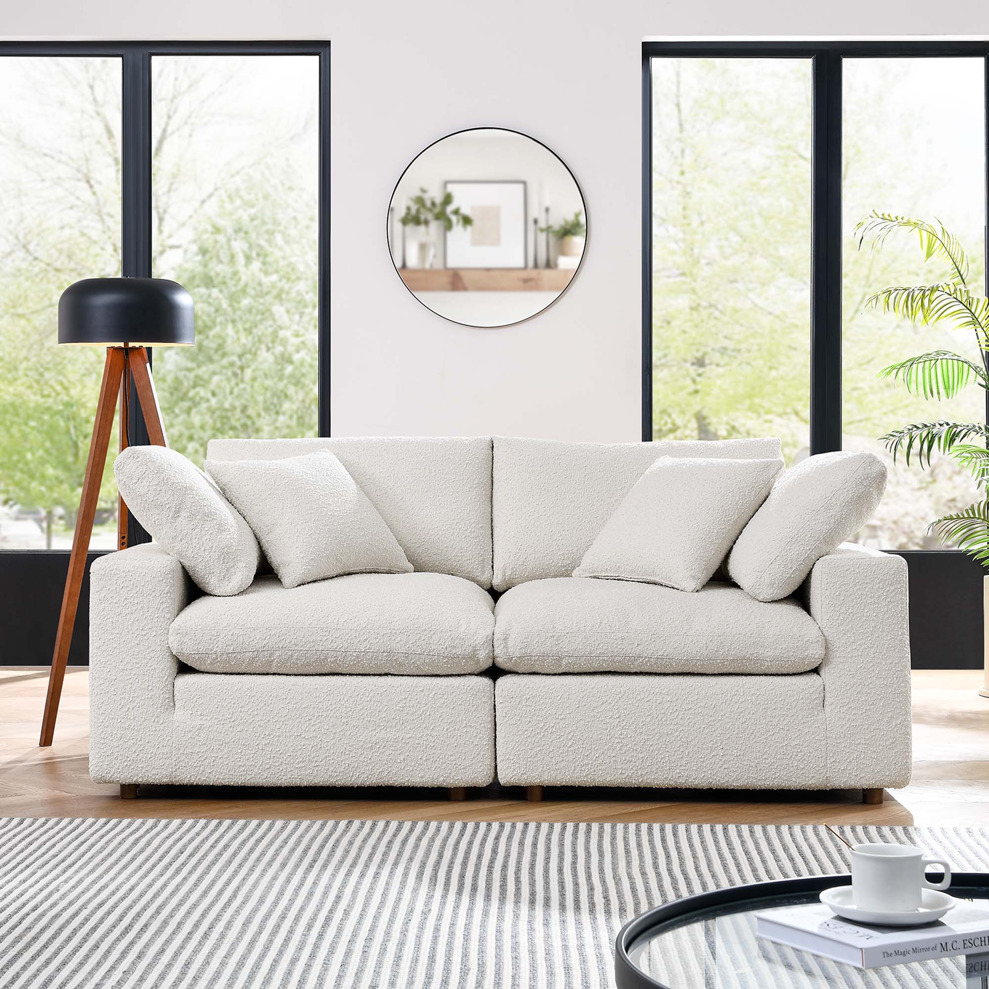 Commix Down Filled Overstuffed Boucle Fabric Loveseat by Modway - Best Buy Furniture