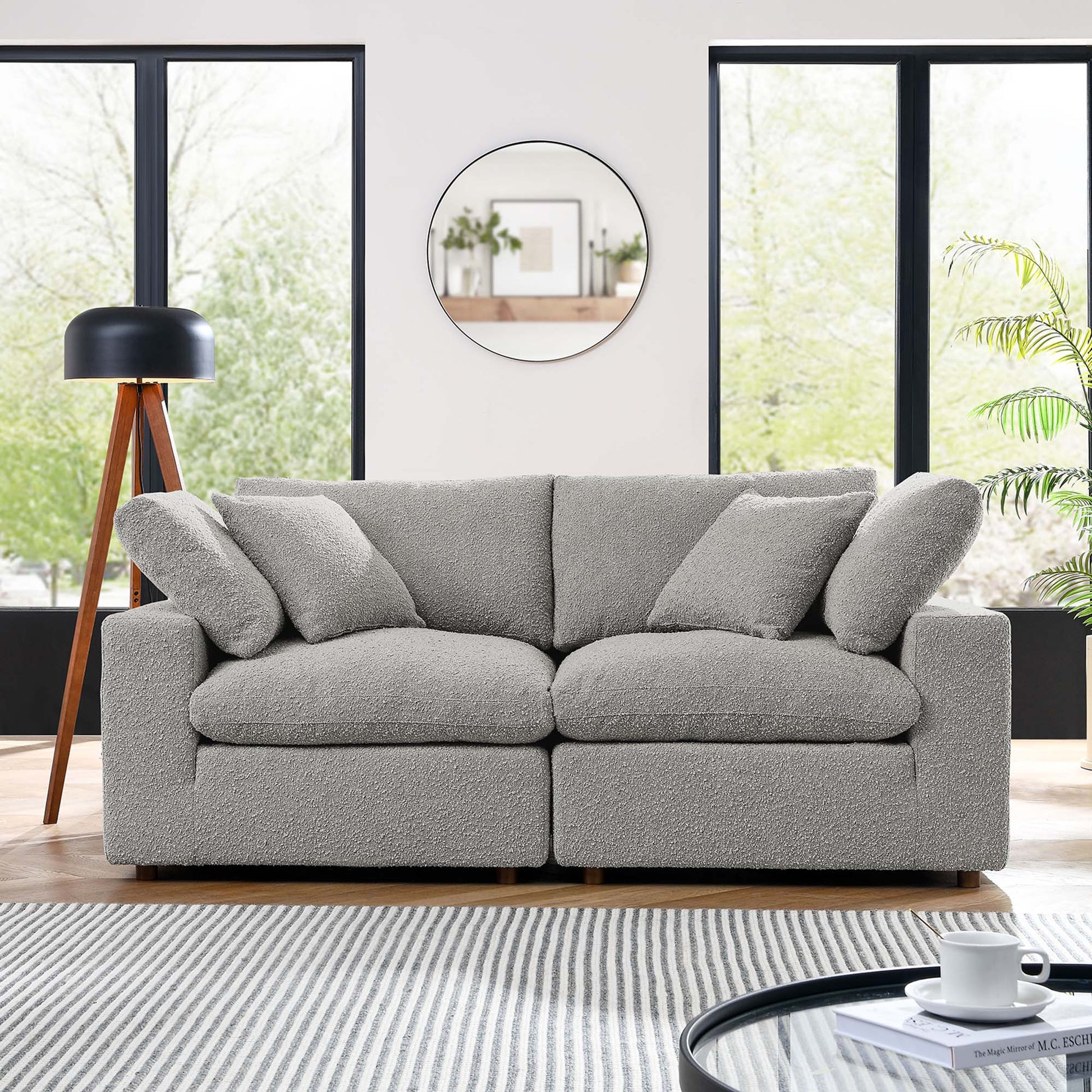 Commix Down Filled Overstuffed Boucle Fabric Loveseat by Modway - Best Buy Furniture