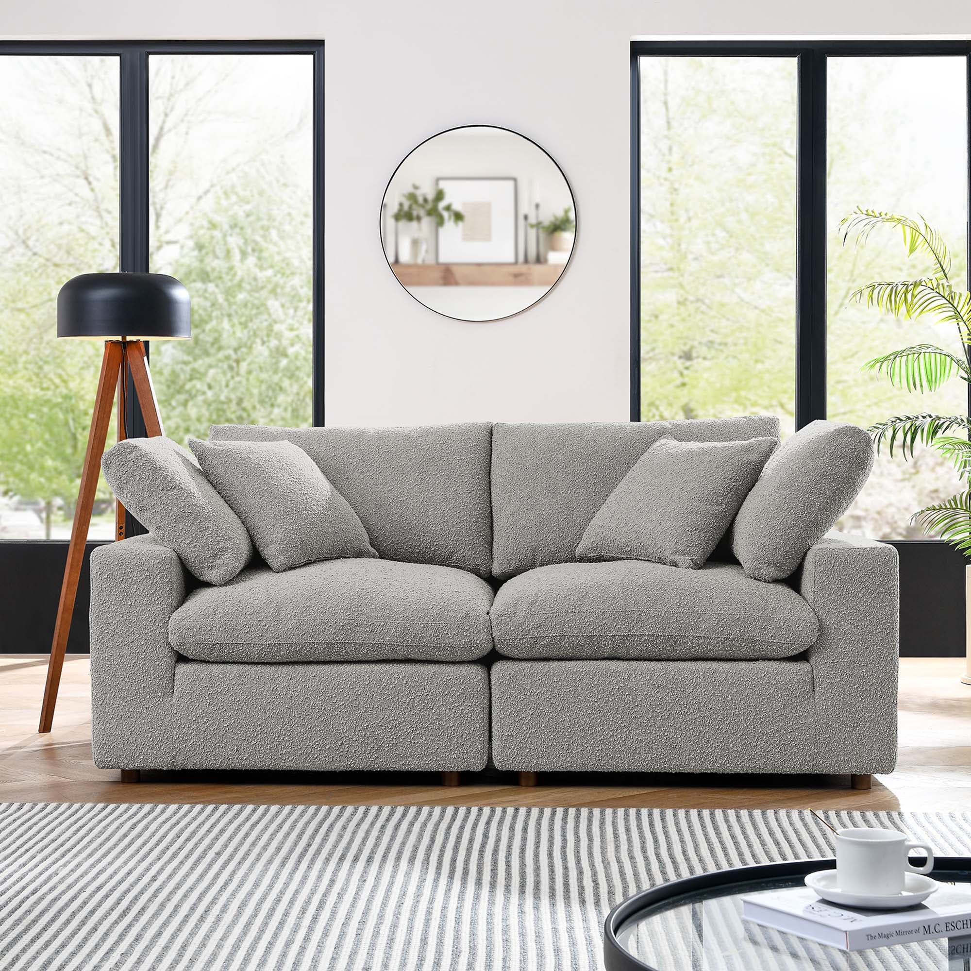 Commix Down Filled Overstuffed Boucle Fabric Loveseat by Modway - Best Buy Furniture