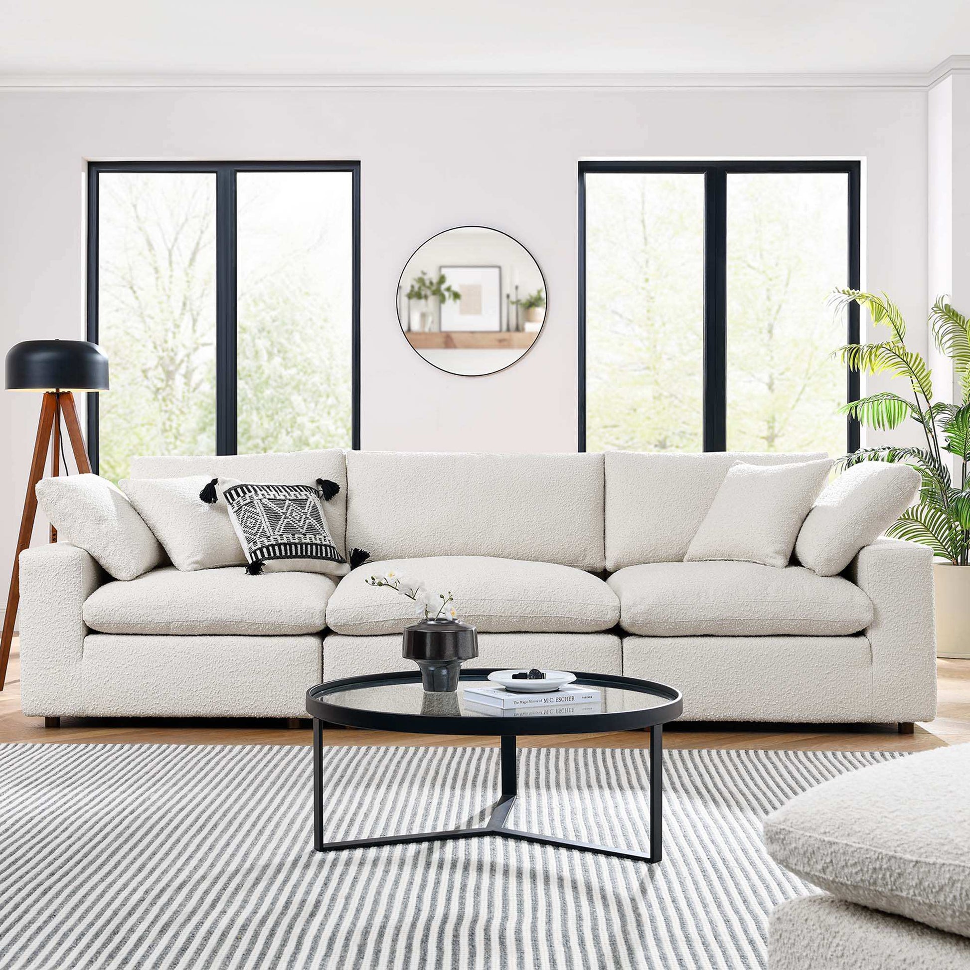 Commix Down Filled Overstuffed Boucle Fabric 3-Seater Sofa by Modway - Best Buy Furniture