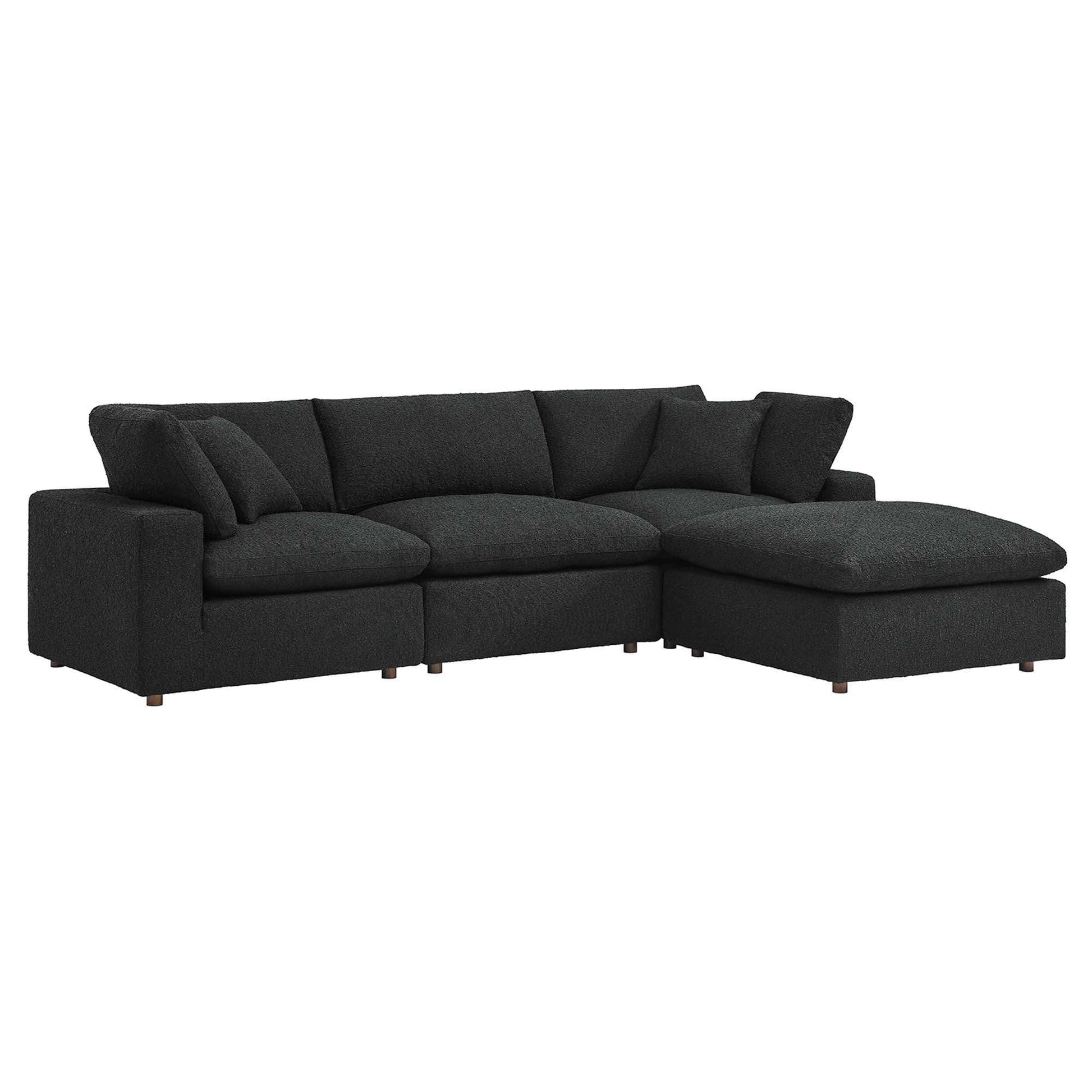 Commix 4-Piece Down Filled Overstuffed Boucle Fabric Sectional Sofa by Modway - Best Buy Furniture