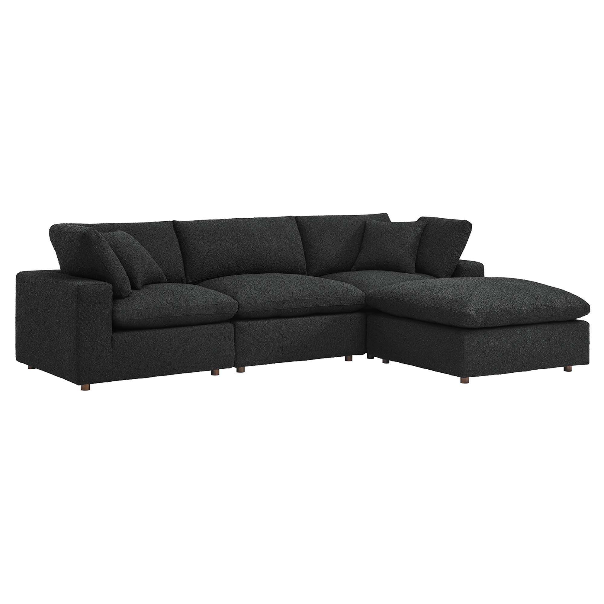 Commix 4-Piece Down Filled Overstuffed Boucle Fabric Sectional Sofa by Modway - Best Buy Furniture