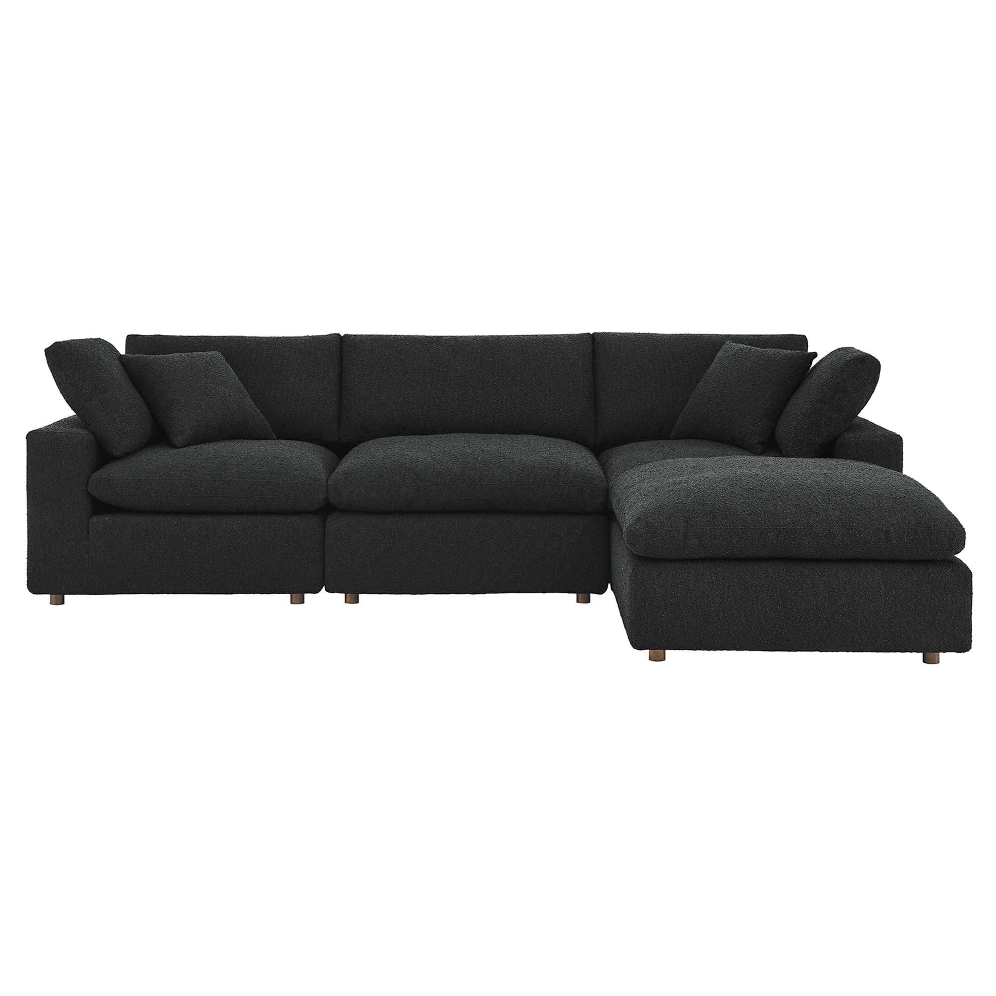 Commix 4-Piece Down Filled Overstuffed Boucle Fabric Sectional Sofa by Modway - Best Buy Furniture