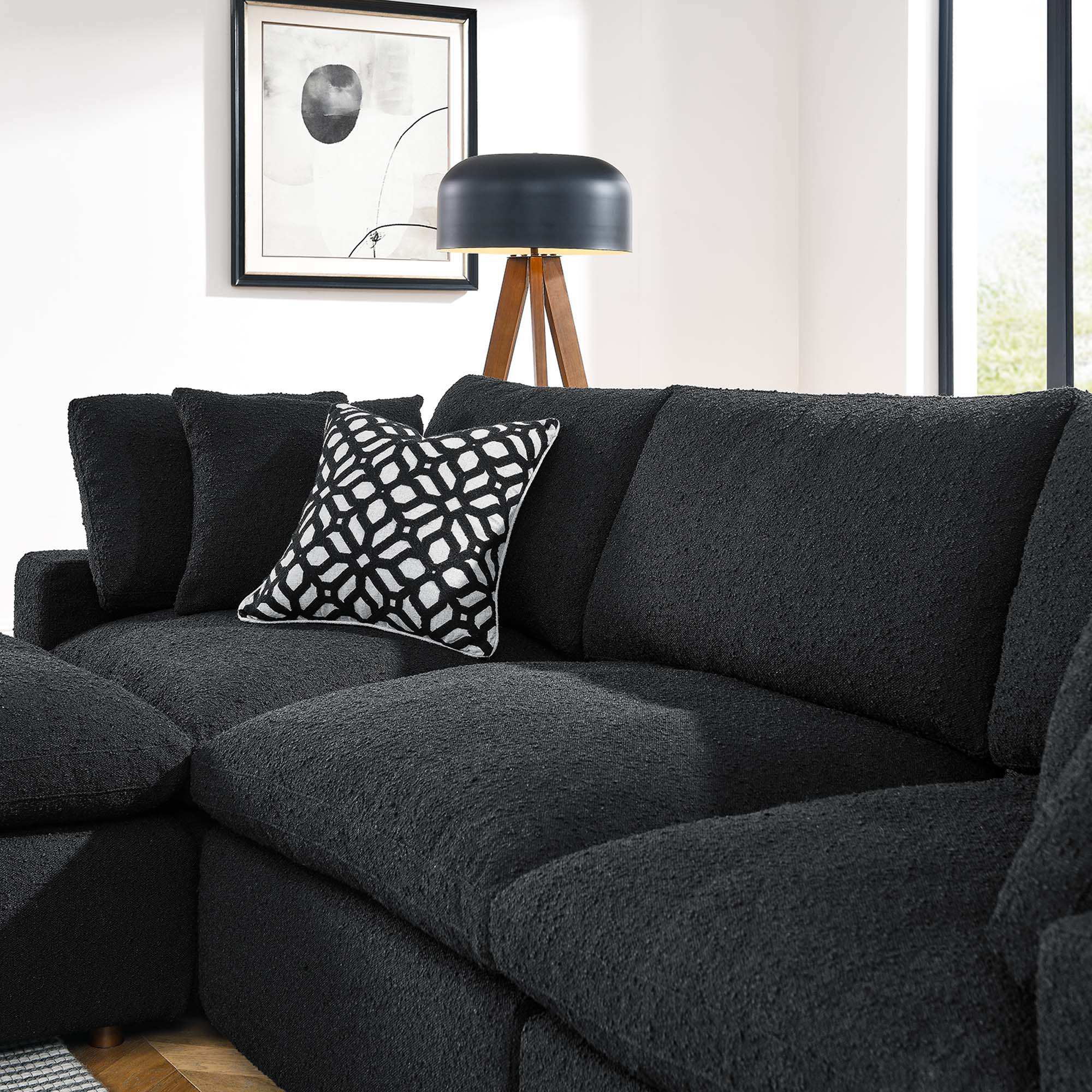 Commix 4-Piece Down Filled Overstuffed Boucle Fabric Sectional Sofa by Modway - Best Buy Furniture