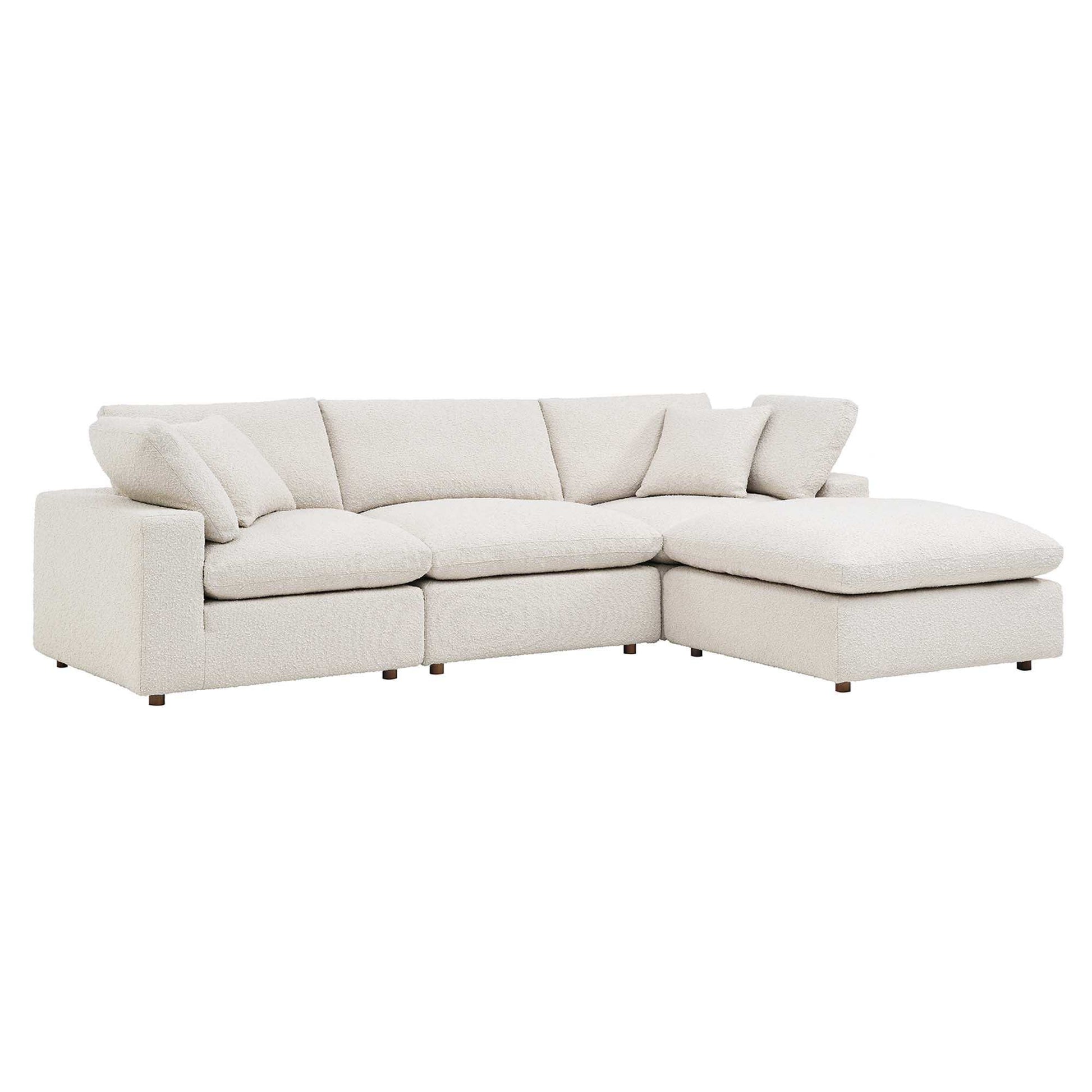 Commix 4-Piece Down Filled Overstuffed Boucle Fabric Sectional Sofa by Modway - Best Buy Furniture