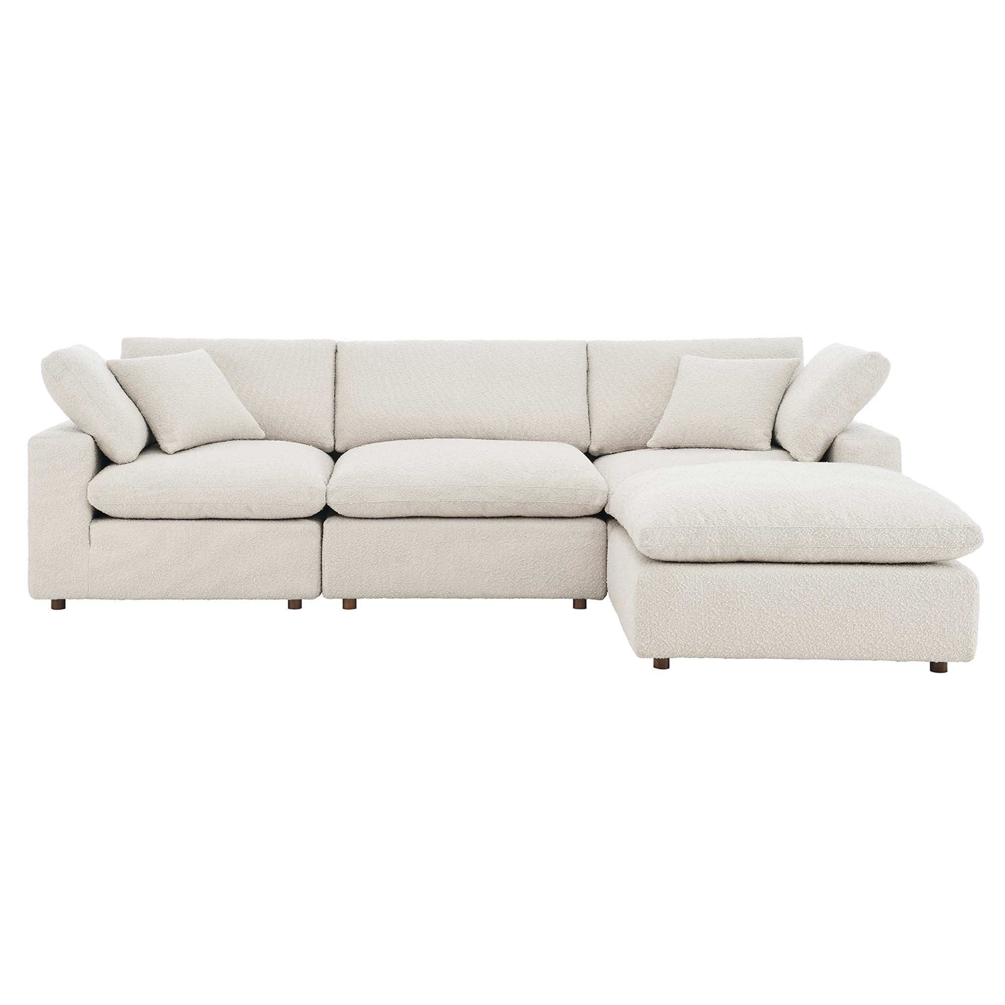 Commix 4-Piece Down Filled Overstuffed Boucle Fabric Sectional Sofa by Modway - Best Buy Furniture