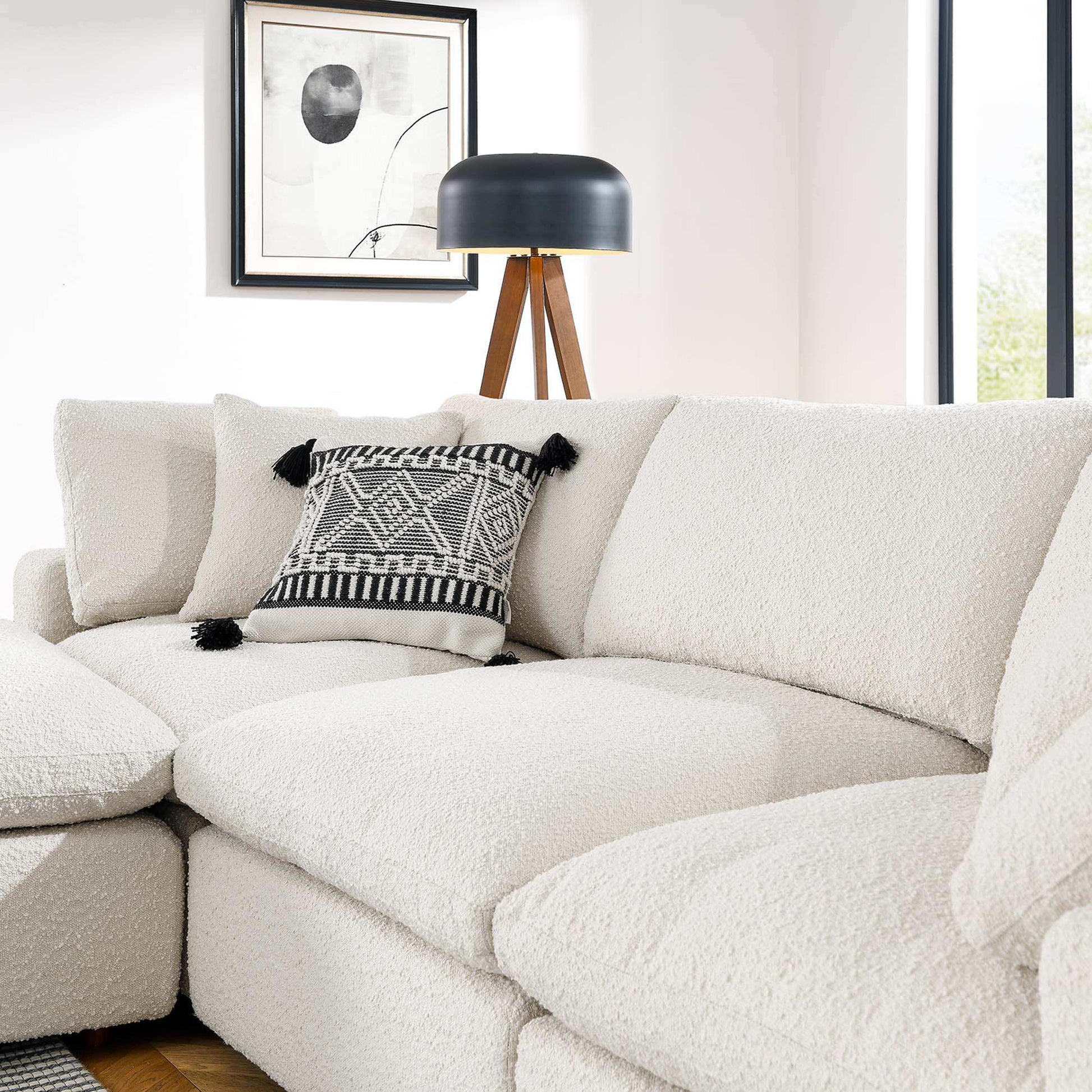 Commix 4-Piece Down Filled Overstuffed Boucle Fabric Sectional Sofa by Modway - Best Buy Furniture