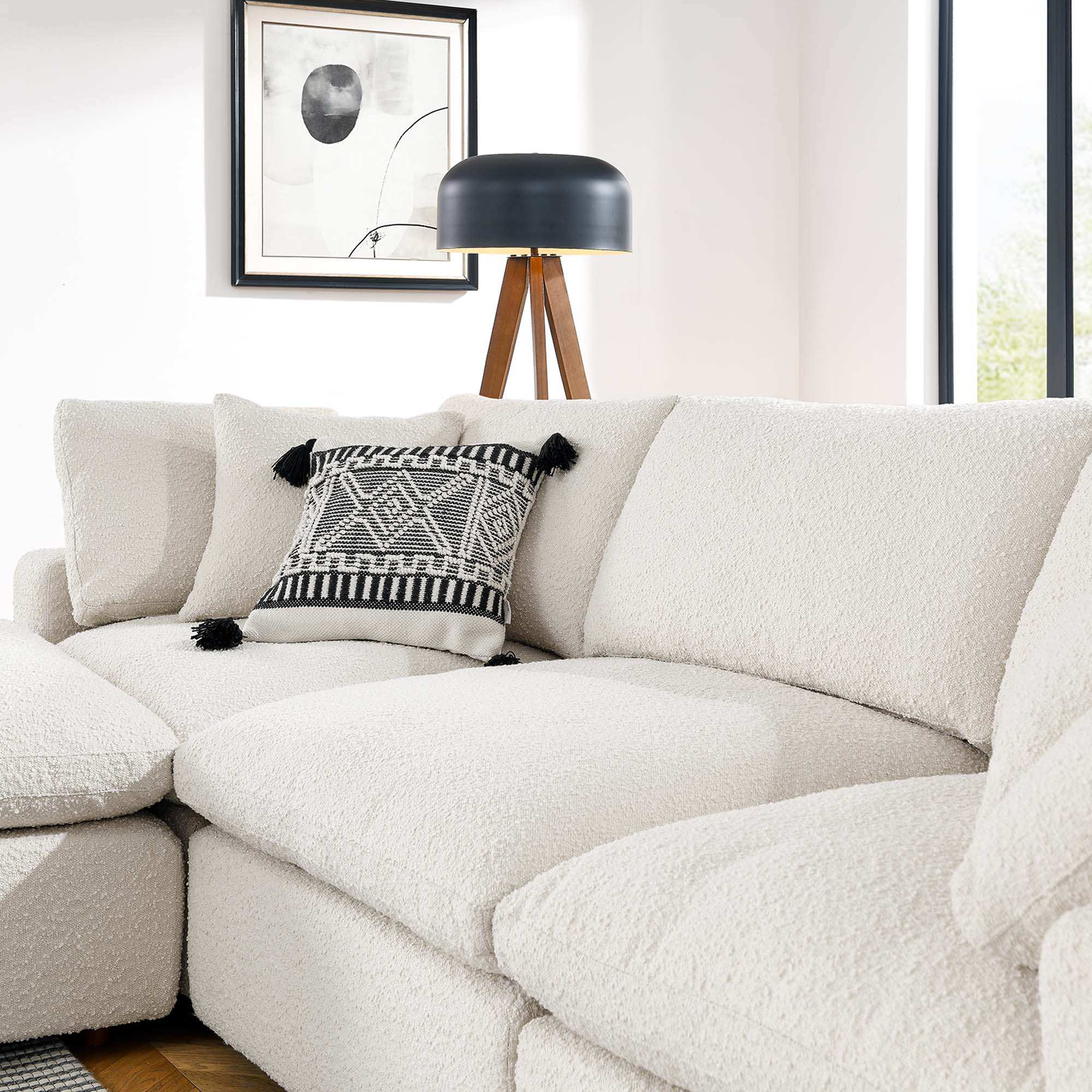 Commix 4-Piece Down Filled Overstuffed Boucle Fabric Sectional Sofa by Modway - Best Buy Furniture