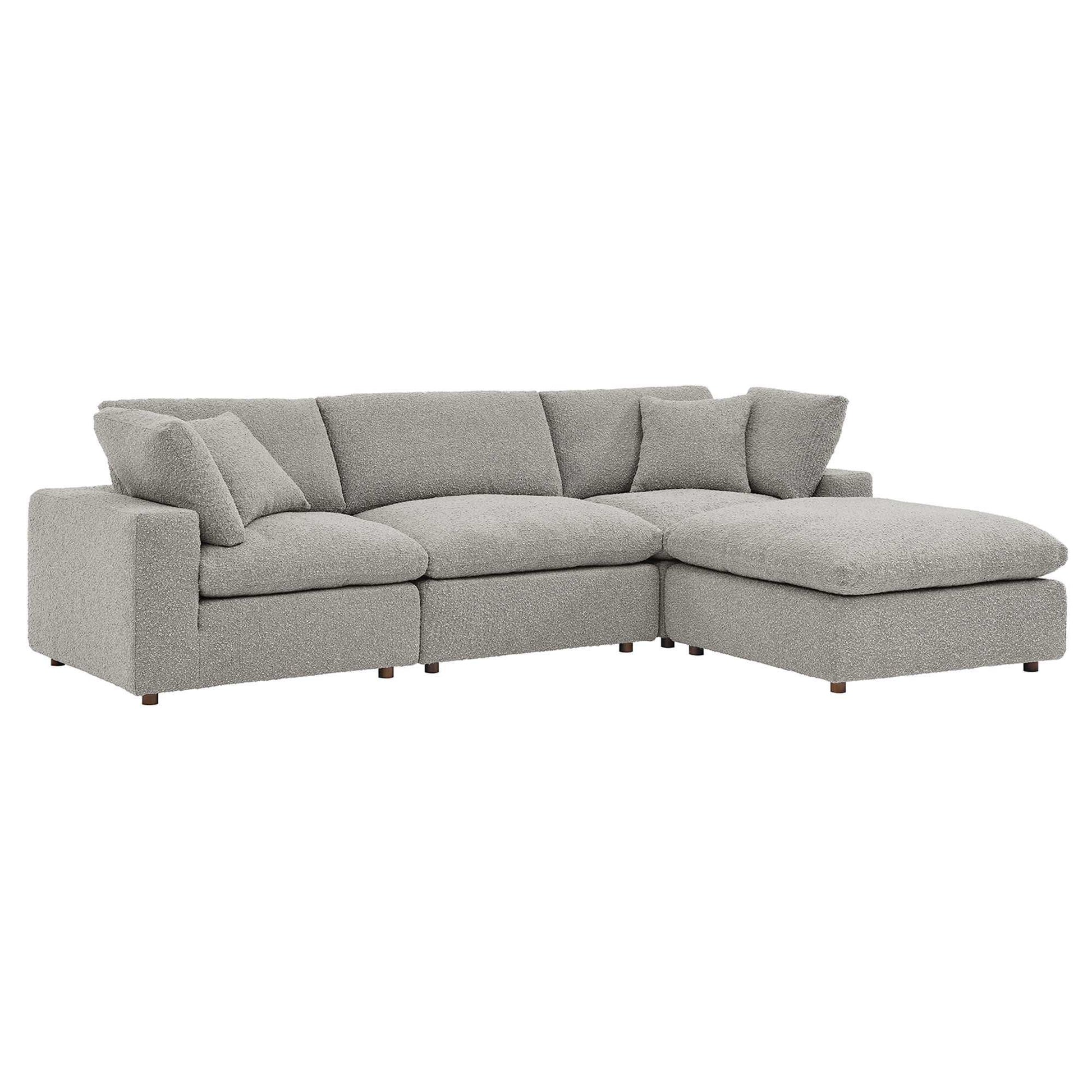 Commix 4-Piece Down Filled Overstuffed Boucle Fabric Sectional Sofa by Modway - Best Buy Furniture