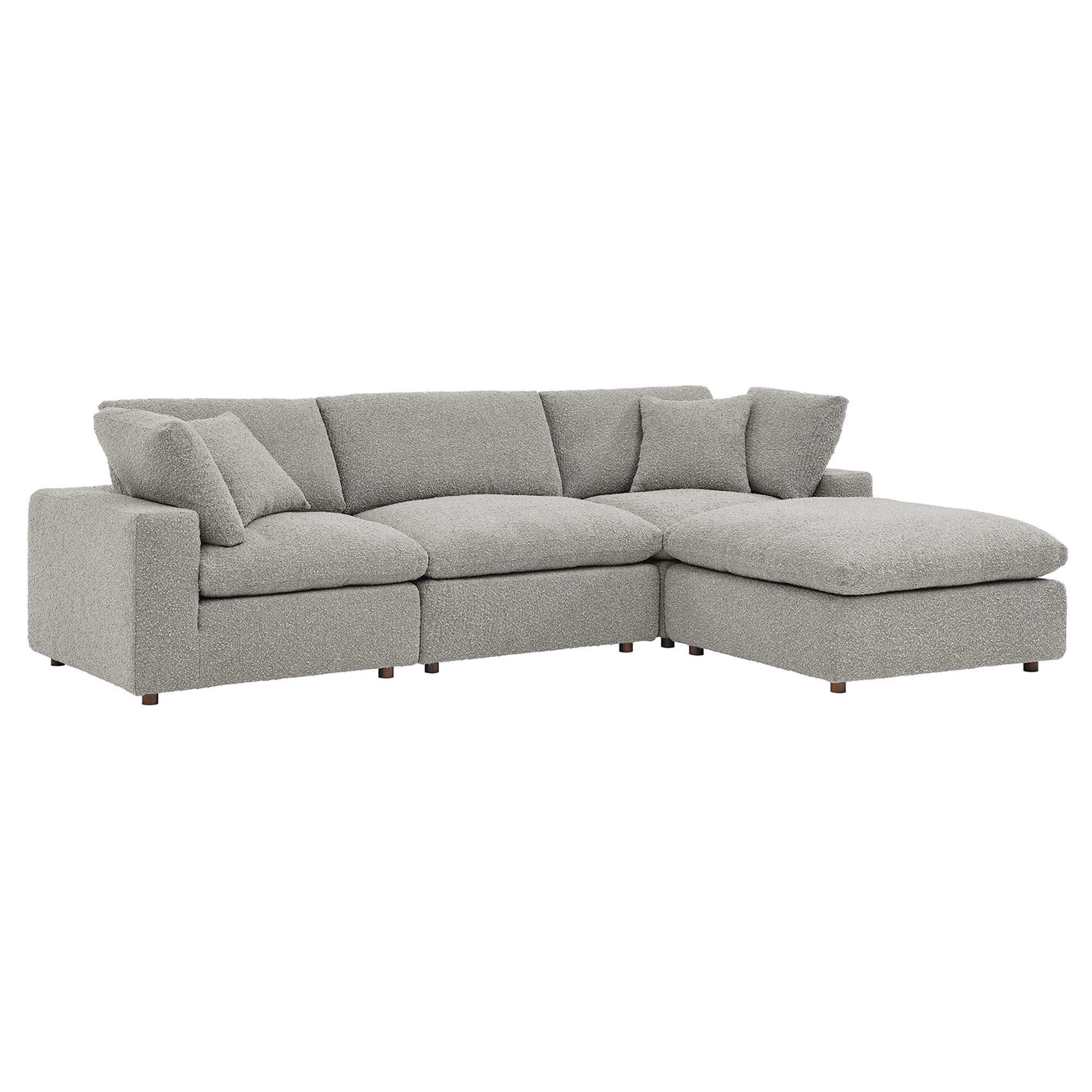 Commix 4-Piece Down Filled Overstuffed Boucle Fabric Sectional Sofa by Modway - Best Buy Furniture
