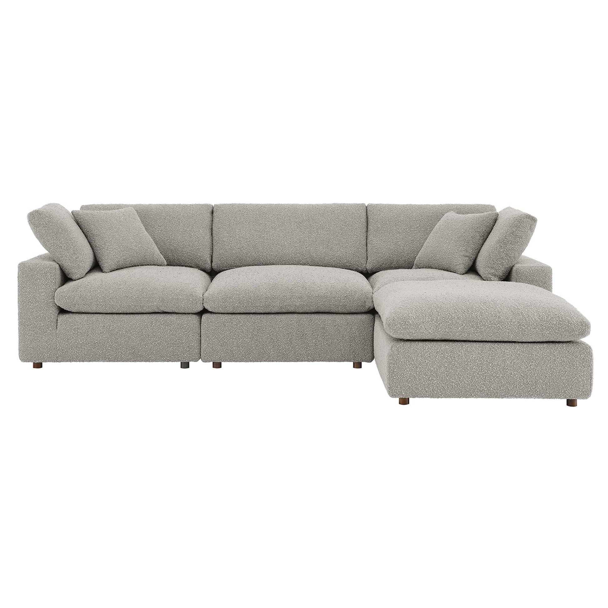 Commix 4-Piece Down Filled Overstuffed Boucle Fabric Sectional Sofa by Modway - Best Buy Furniture
