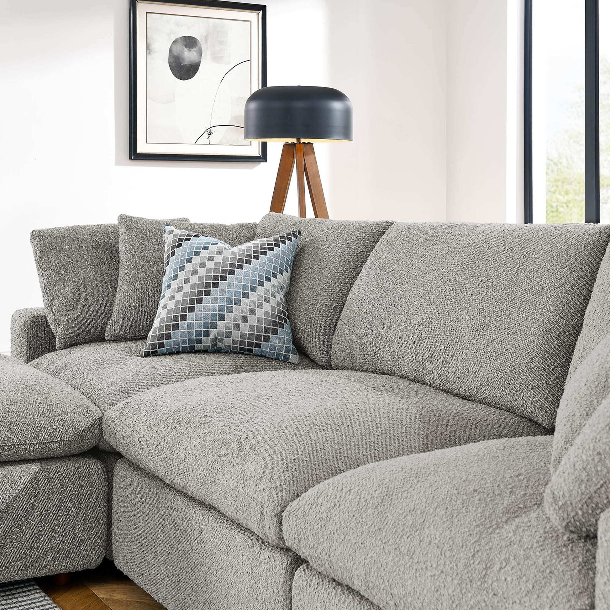Commix 4-Piece Down Filled Overstuffed Boucle Fabric Sectional Sofa by Modway - Best Buy Furniture