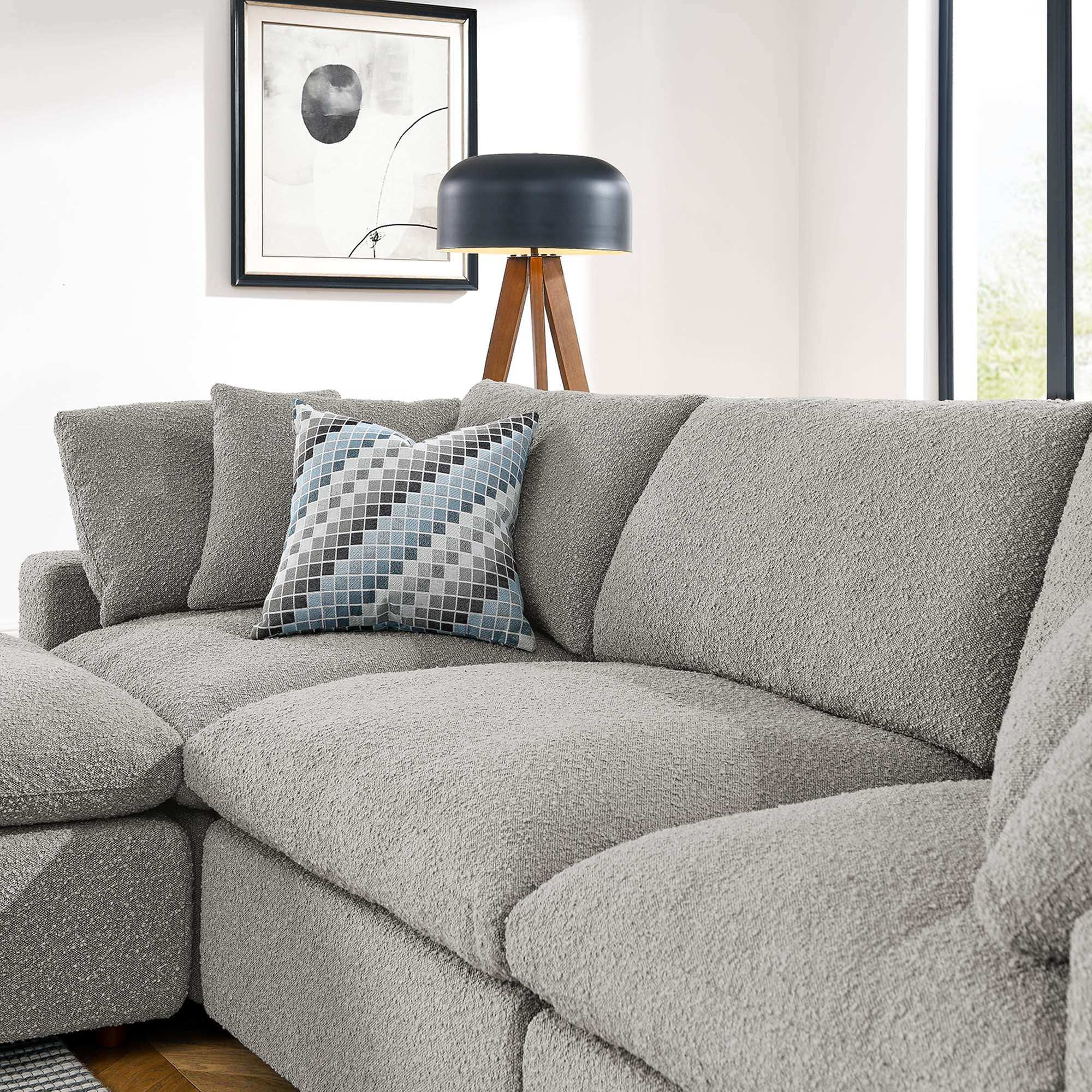 Commix 4-Piece Down Filled Overstuffed Boucle Fabric Sectional Sofa by Modway - Best Buy Furniture