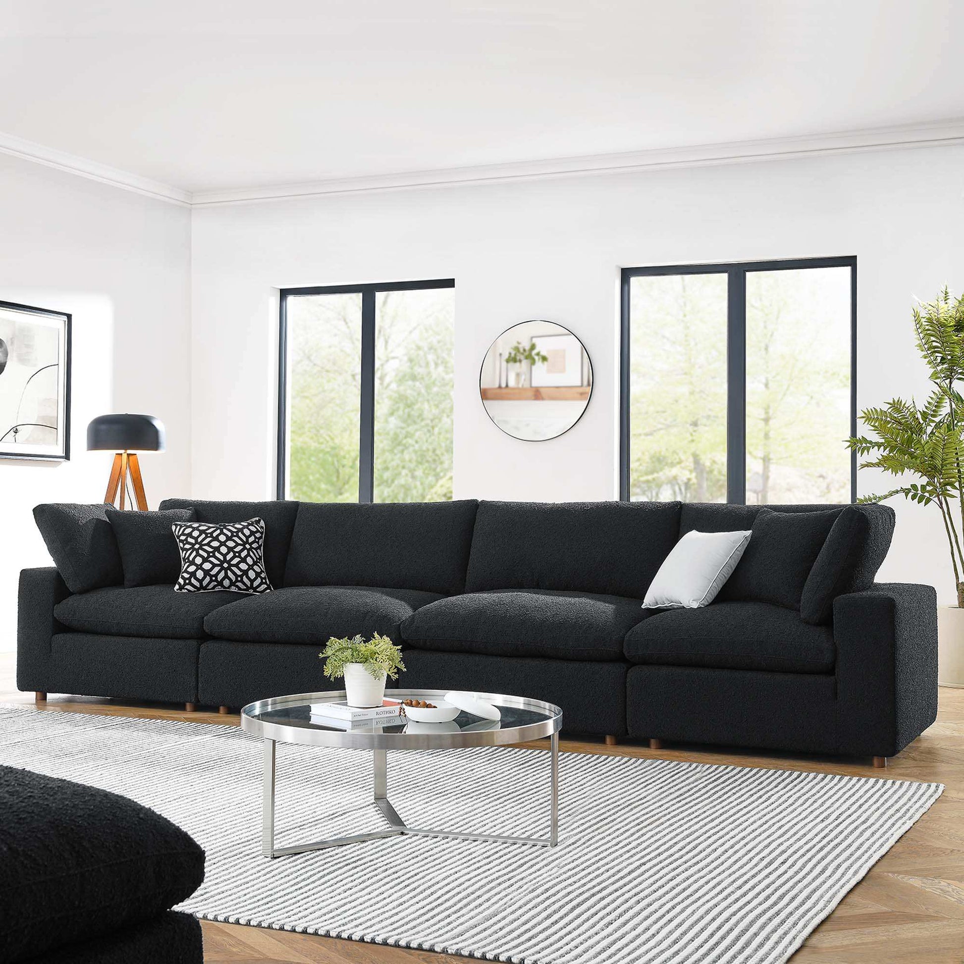 Commix Down Filled Overstuffed Boucle Fabric 4-Seater Sofa by Modway - Best Buy Furniture