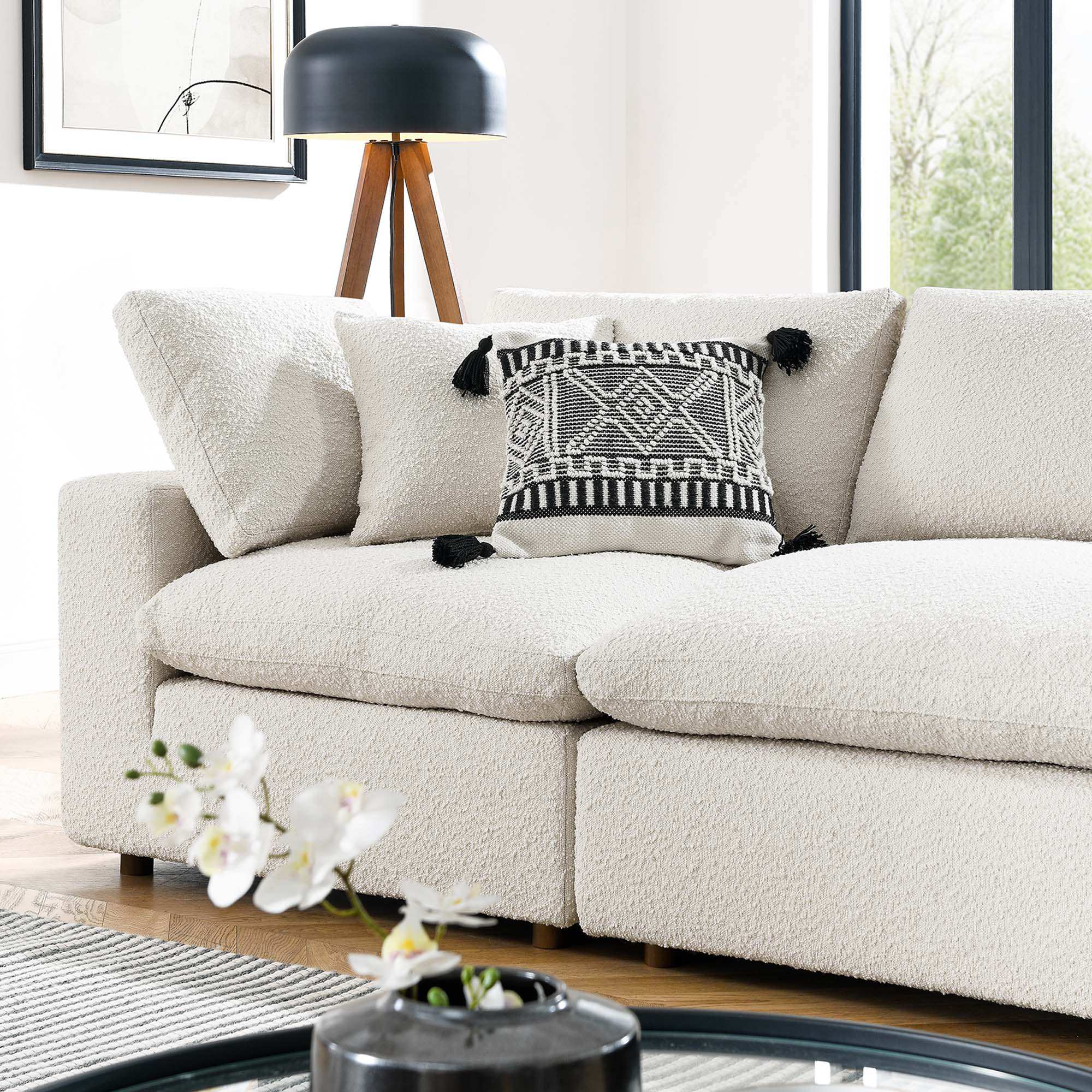Commix Down Filled Overstuffed Boucle Fabric 4-Seater Sofa by Modway - Best Buy Furniture