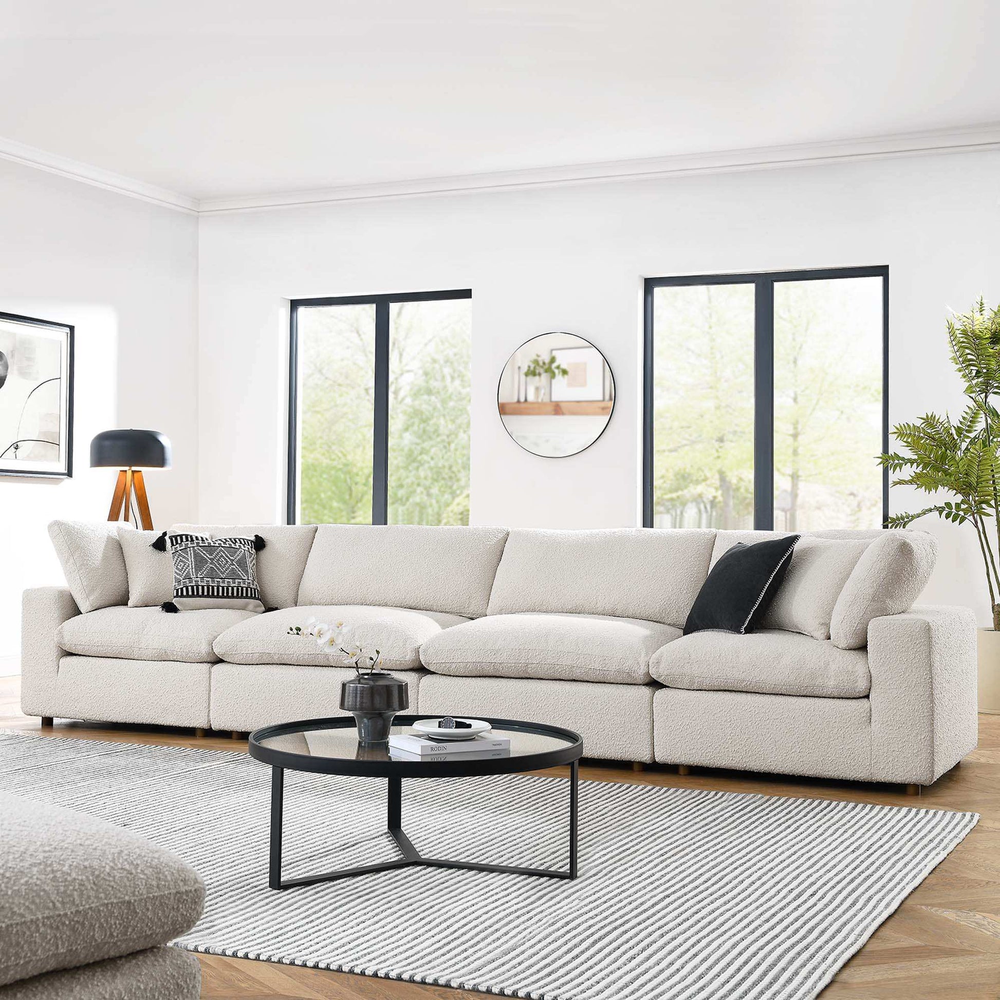 Commix Down Filled Overstuffed Boucle Fabric 4-Seater Sofa by Modway - Best Buy Furniture